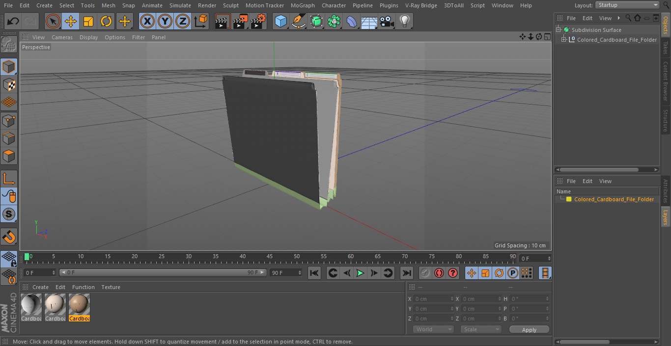 Colored Cardboard File Folder 3D model
