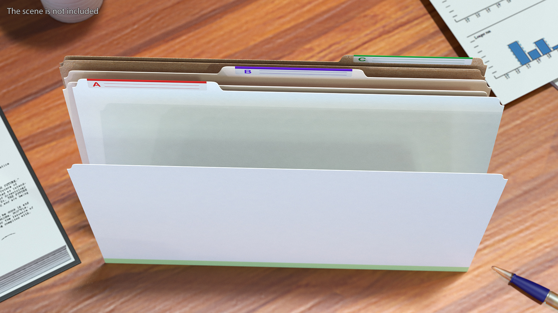 Colored Cardboard File Folder 3D model