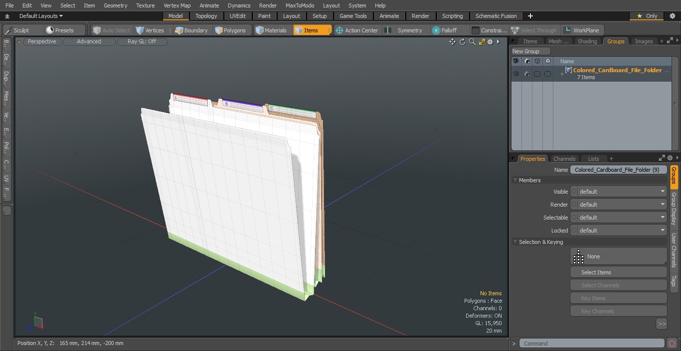 Colored Cardboard File Folder 3D model