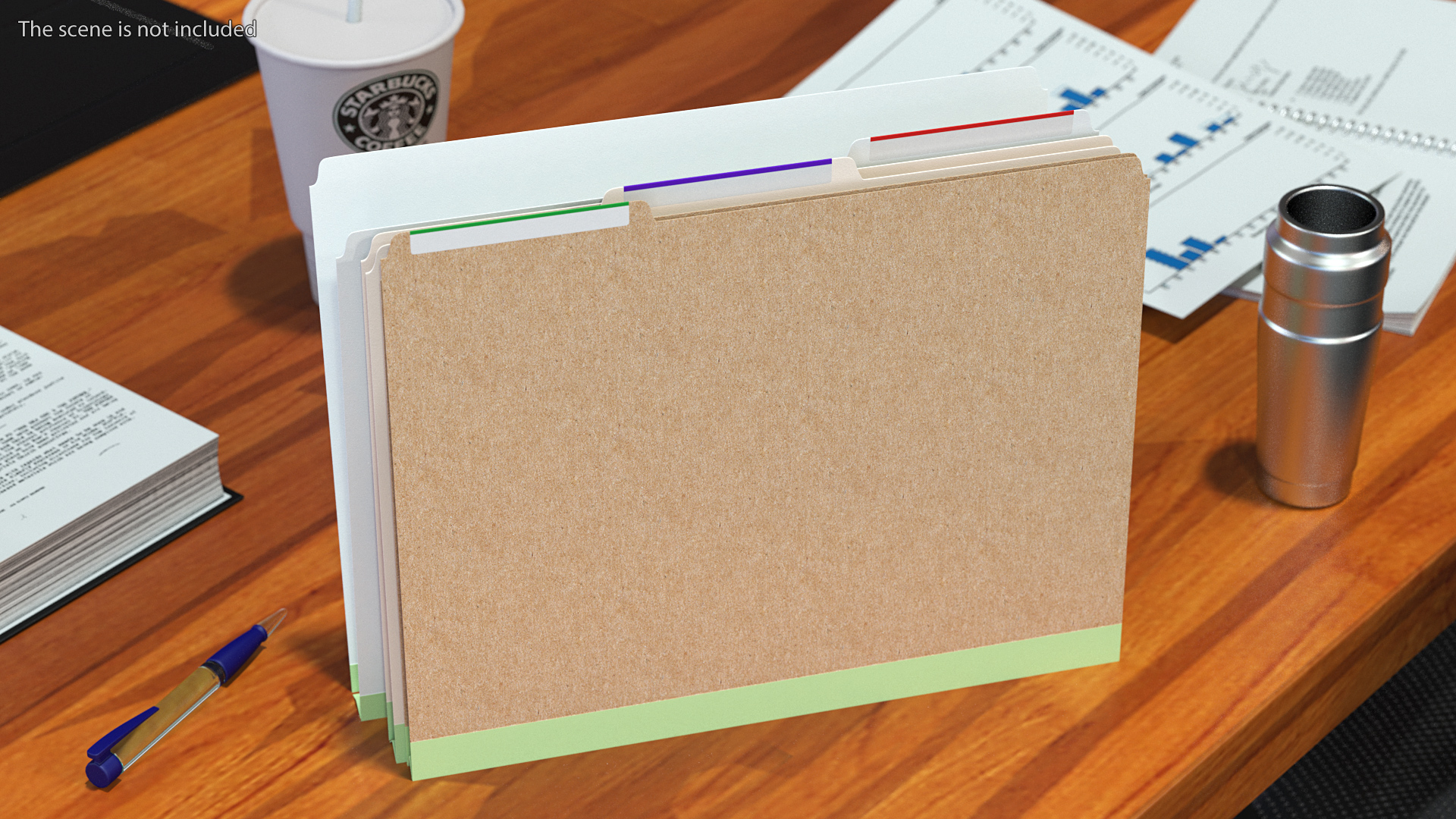 Colored Cardboard File Folder 3D model