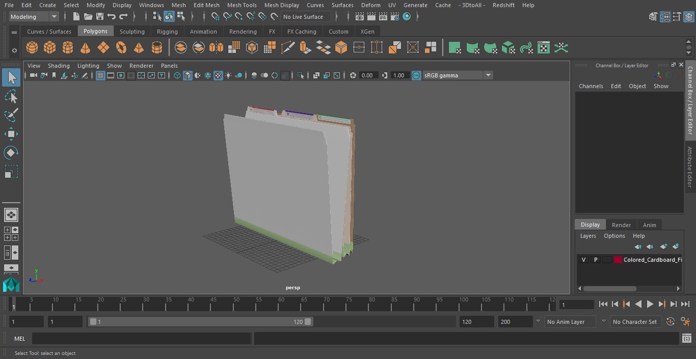 Colored Cardboard File Folder 3D model