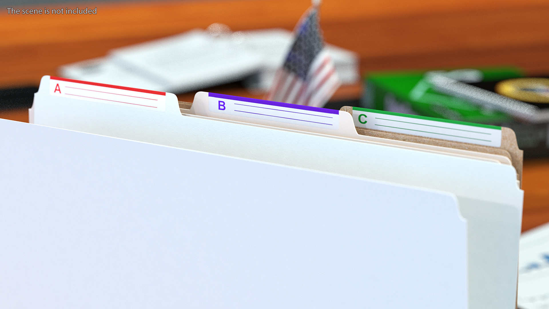 Colored Cardboard File Folder 3D model