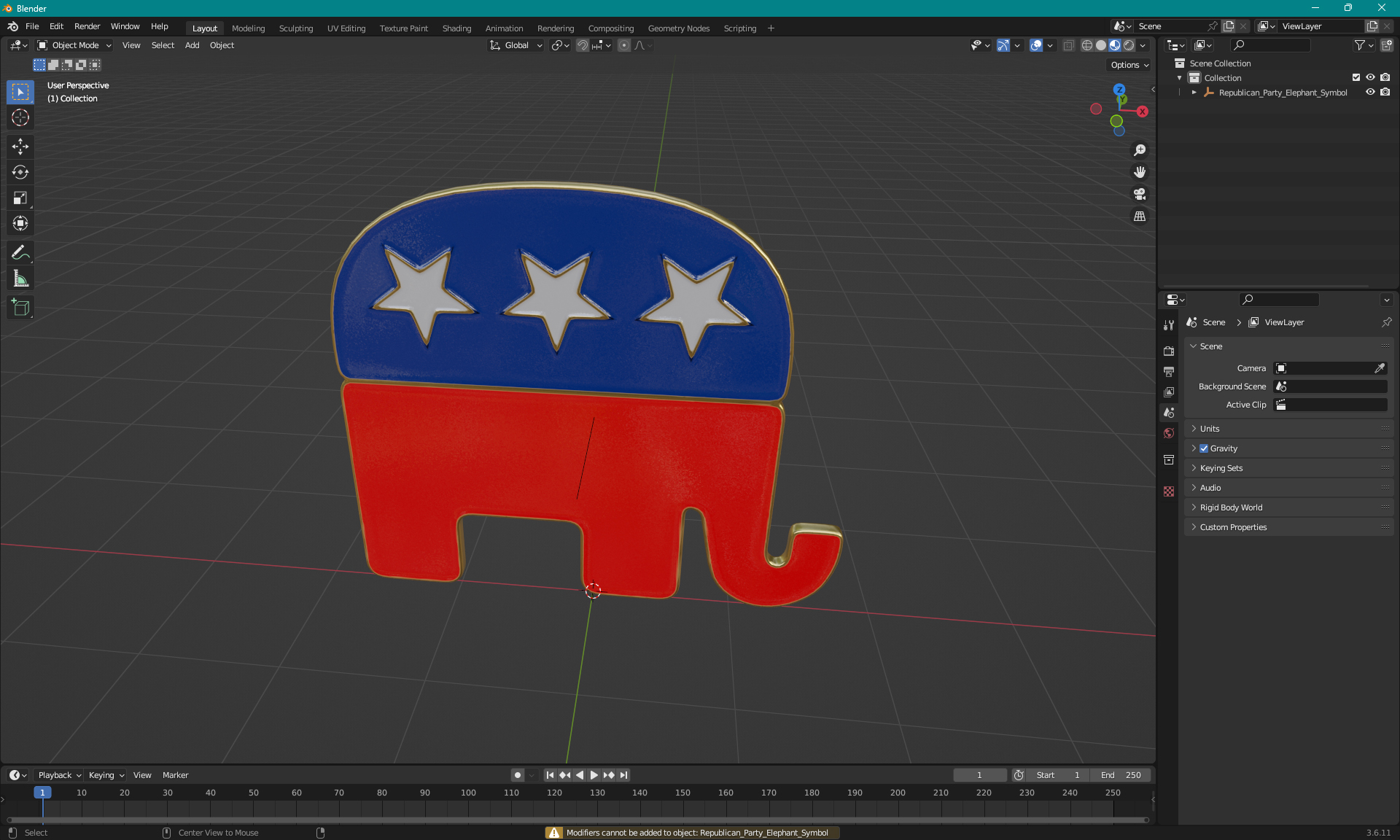 Republican Party Elephant Symbol 3D