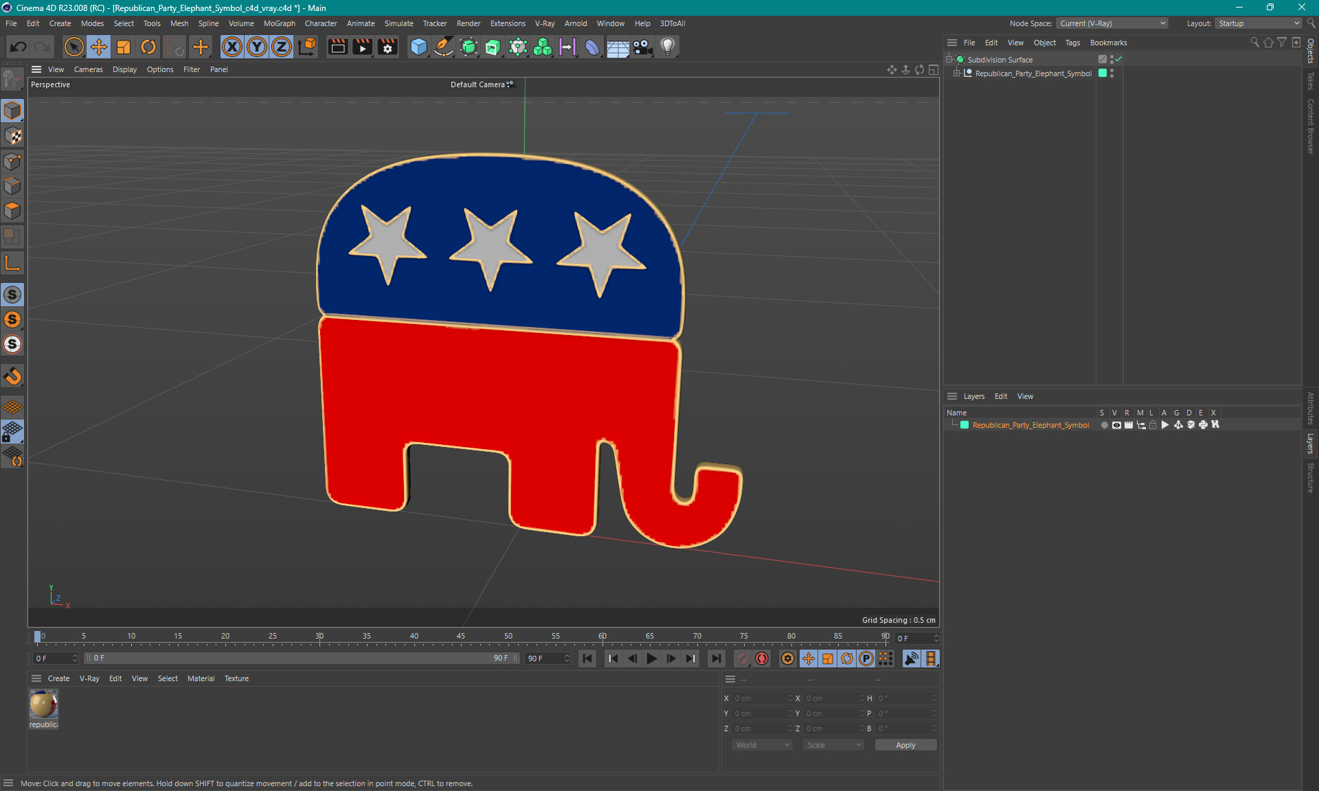 Republican Party Elephant Symbol 3D