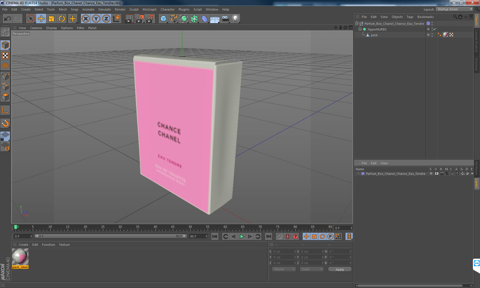 3D model Parfum Box Chanel Chance Eau Tendre