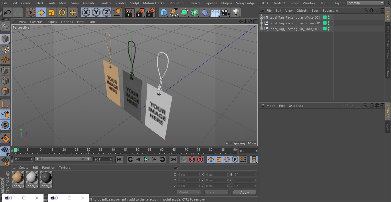 3D Label Tag Rectangular