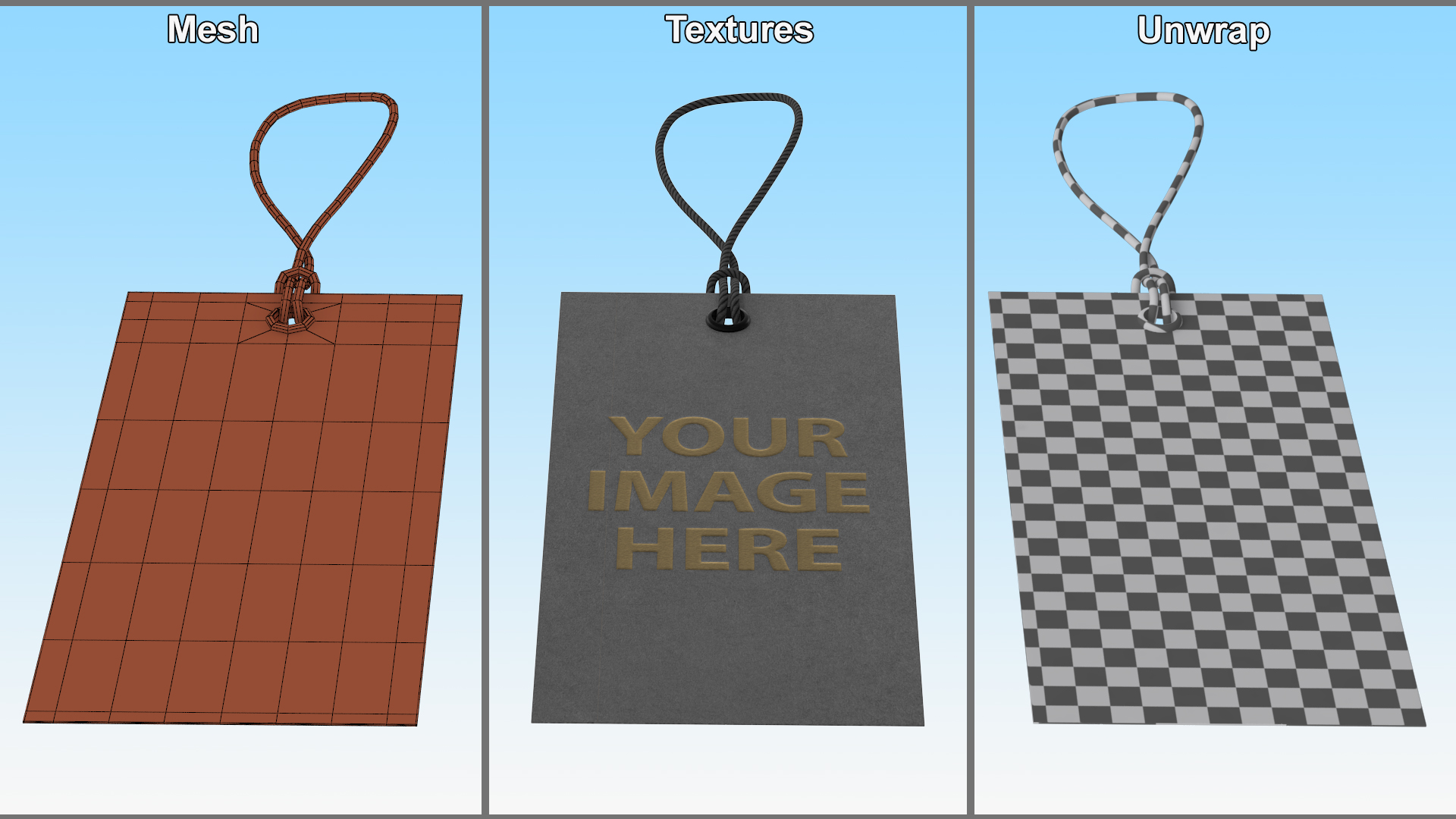 3D Label Tag Rectangular