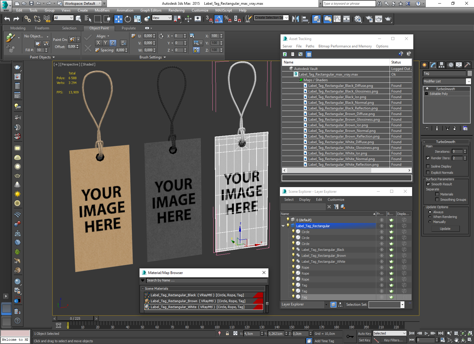 3D Label Tag Rectangular