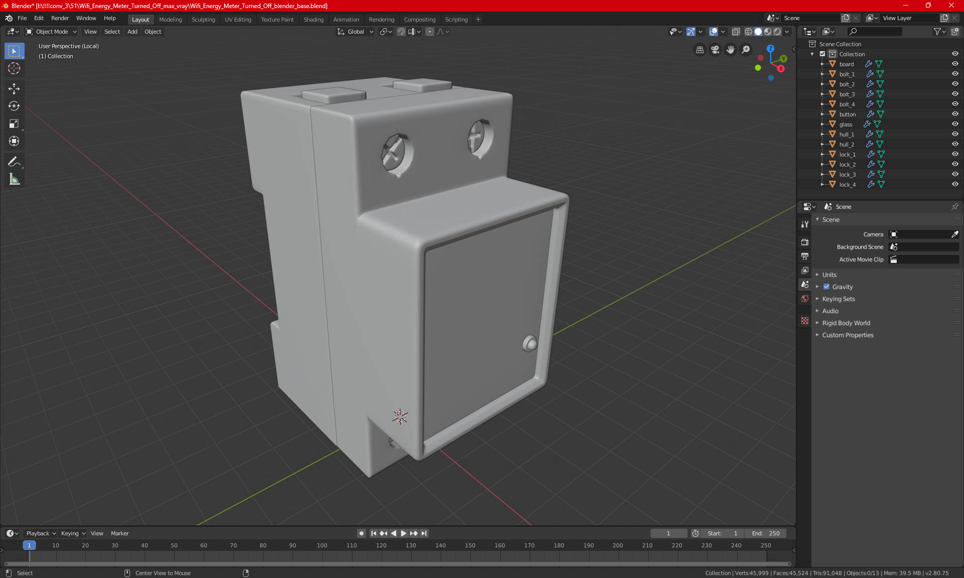 3D model Wifi Smart Energy Monitor Turned On