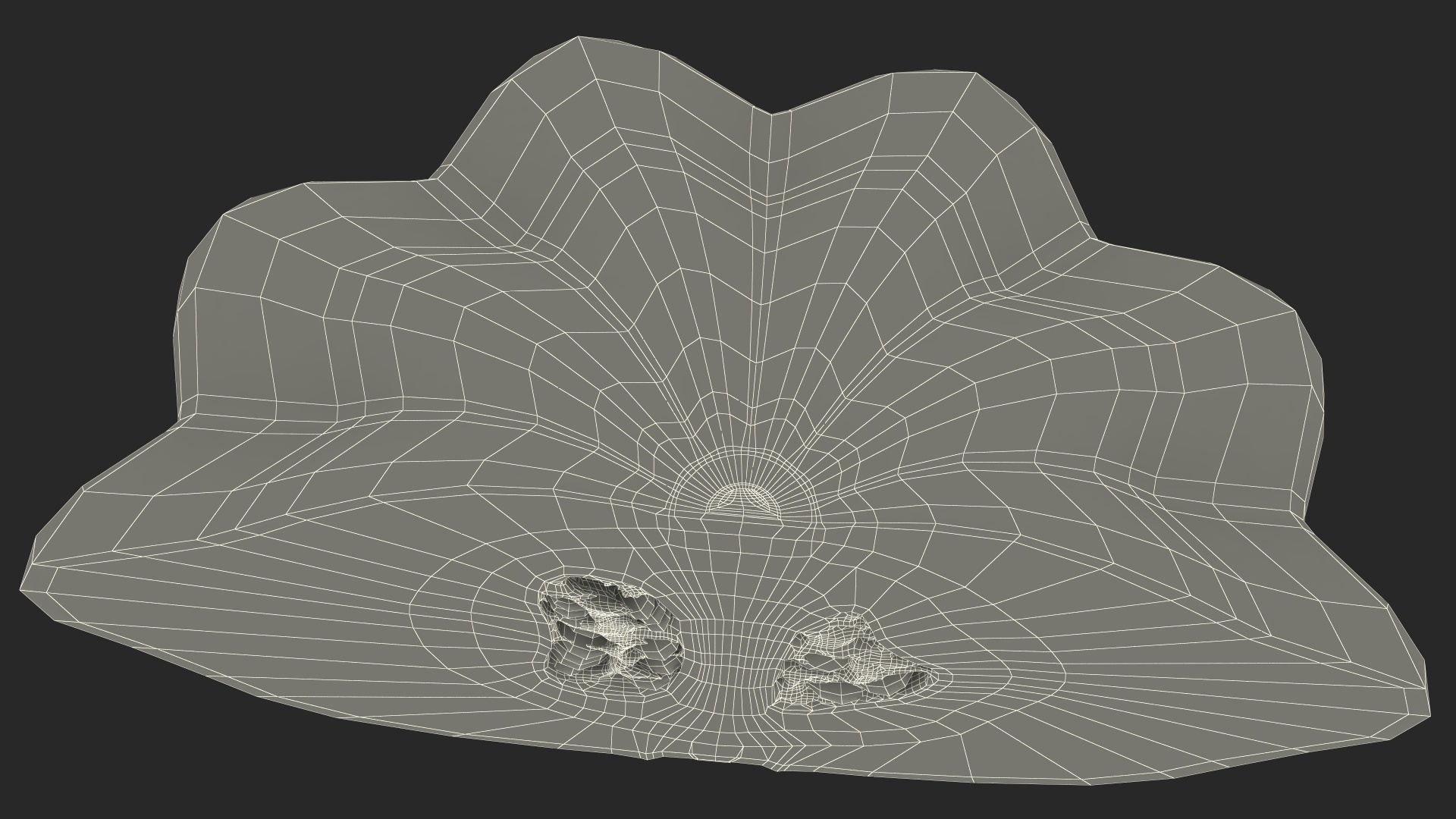 3D Half of Orange Color Bush Pumpkin model