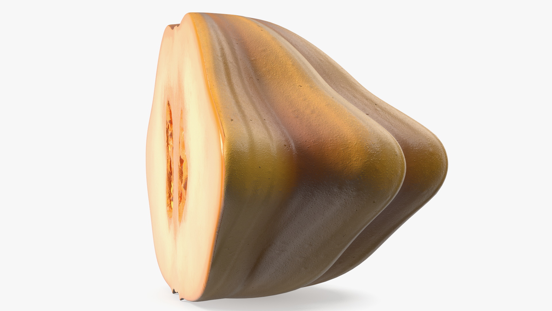 3D Half of Orange Color Bush Pumpkin model