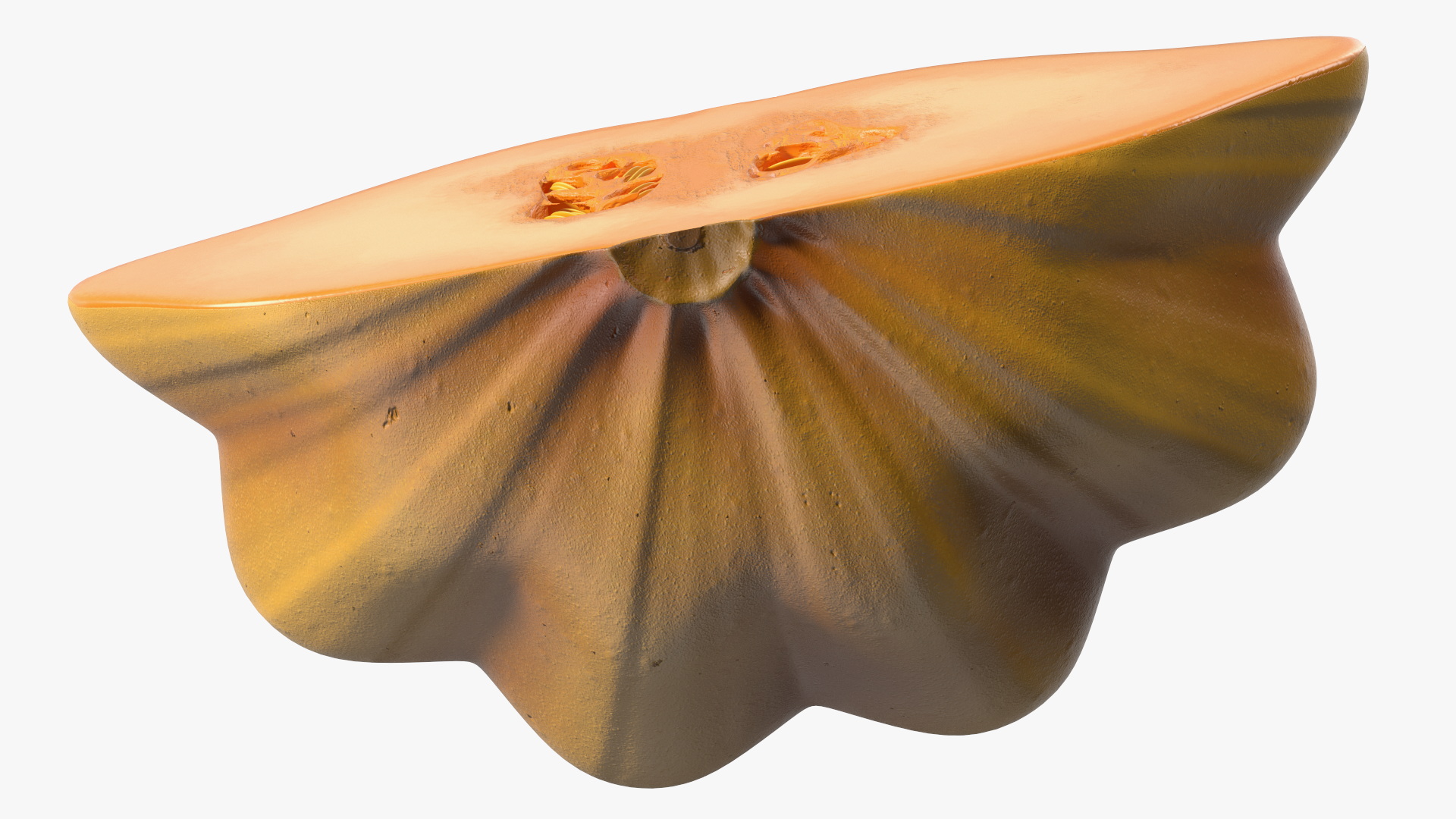 3D Half of Orange Color Bush Pumpkin model