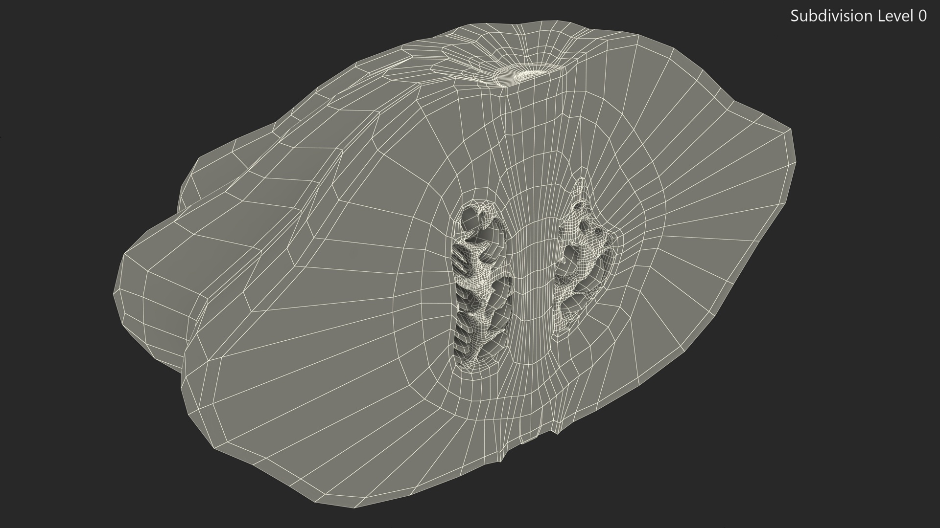 3D Half of Orange Color Bush Pumpkin model