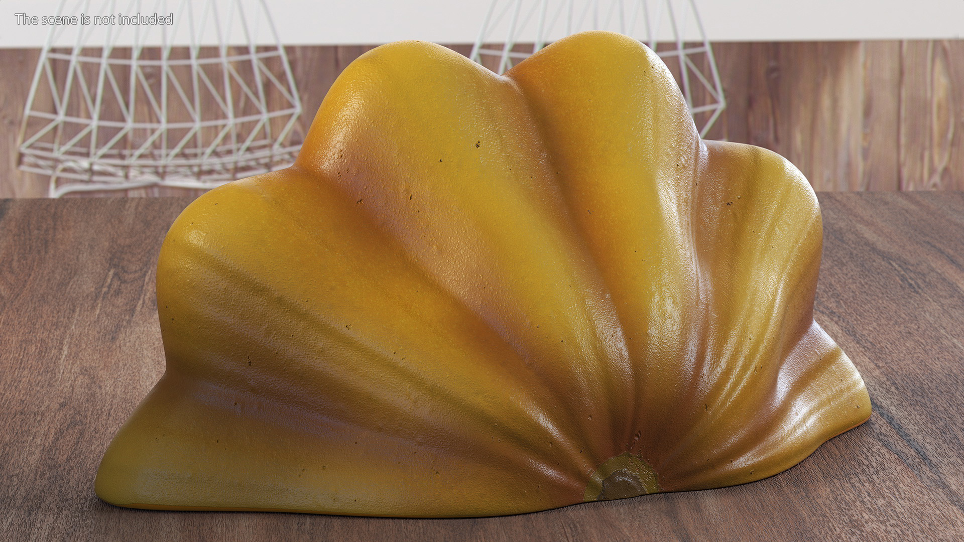3D Half of Orange Color Bush Pumpkin model