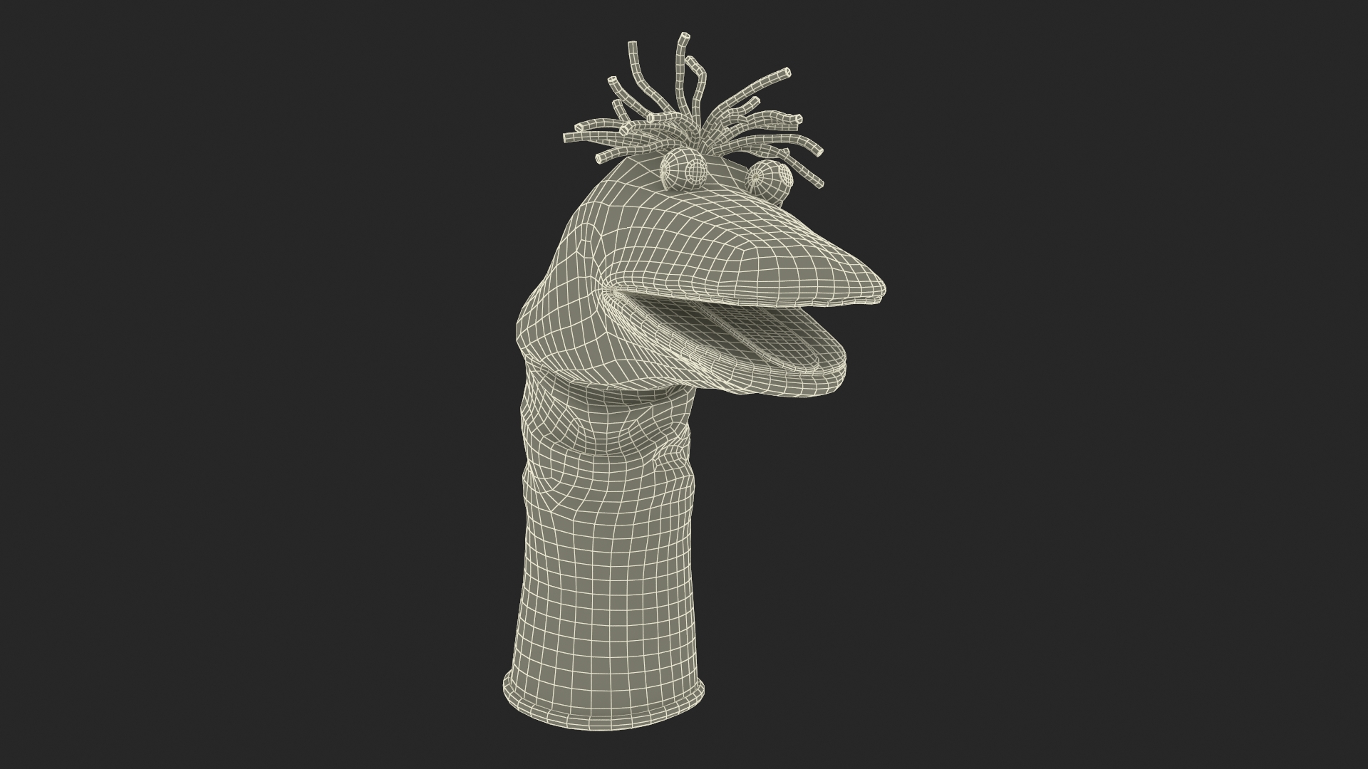 3D Sock Puppet Character Blue Boy Smiling Pose model