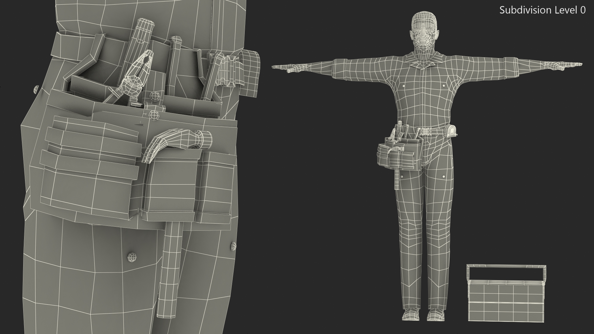 3D Light Skin Black Locksmith Rigged model