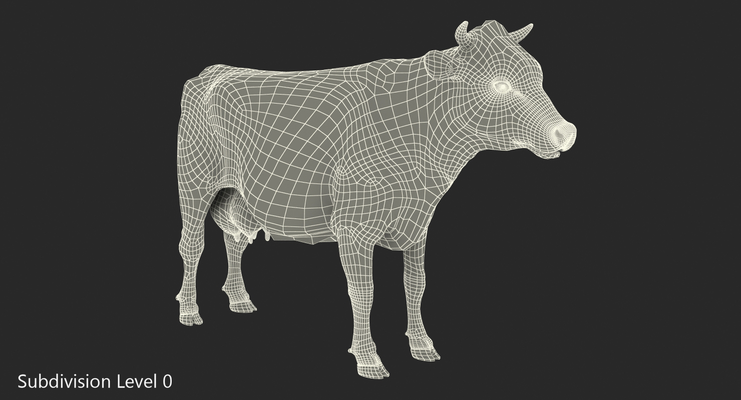Cow with Fur 3D