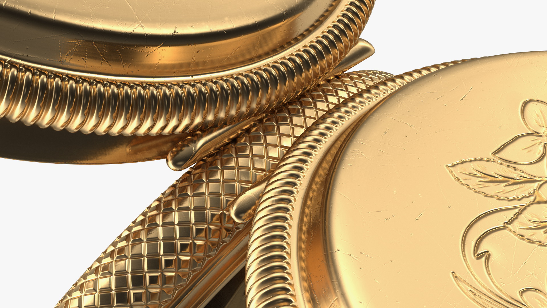 3D model Gold Tiffany Pocket Watch Open