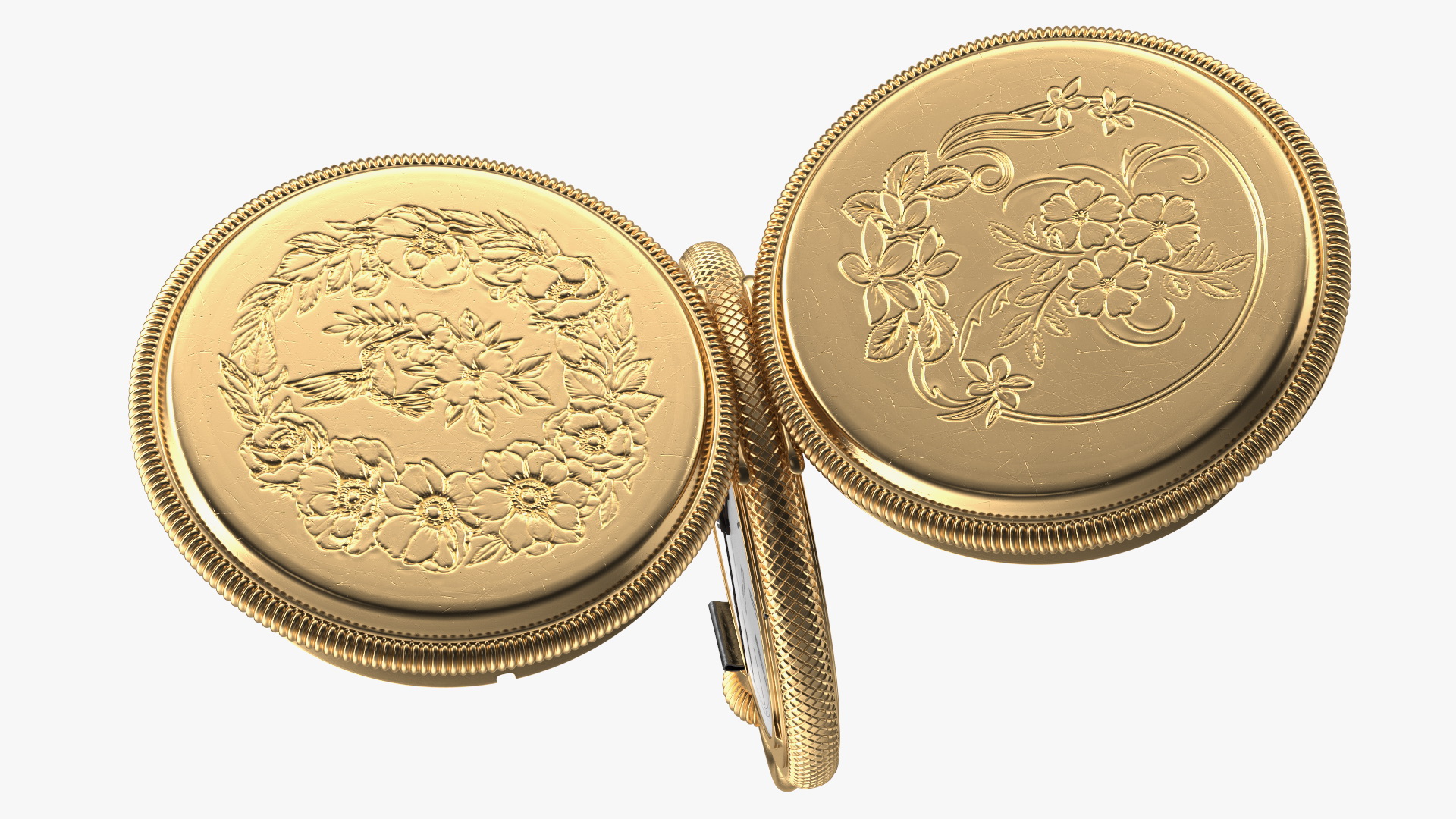 3D model Gold Tiffany Pocket Watch Open