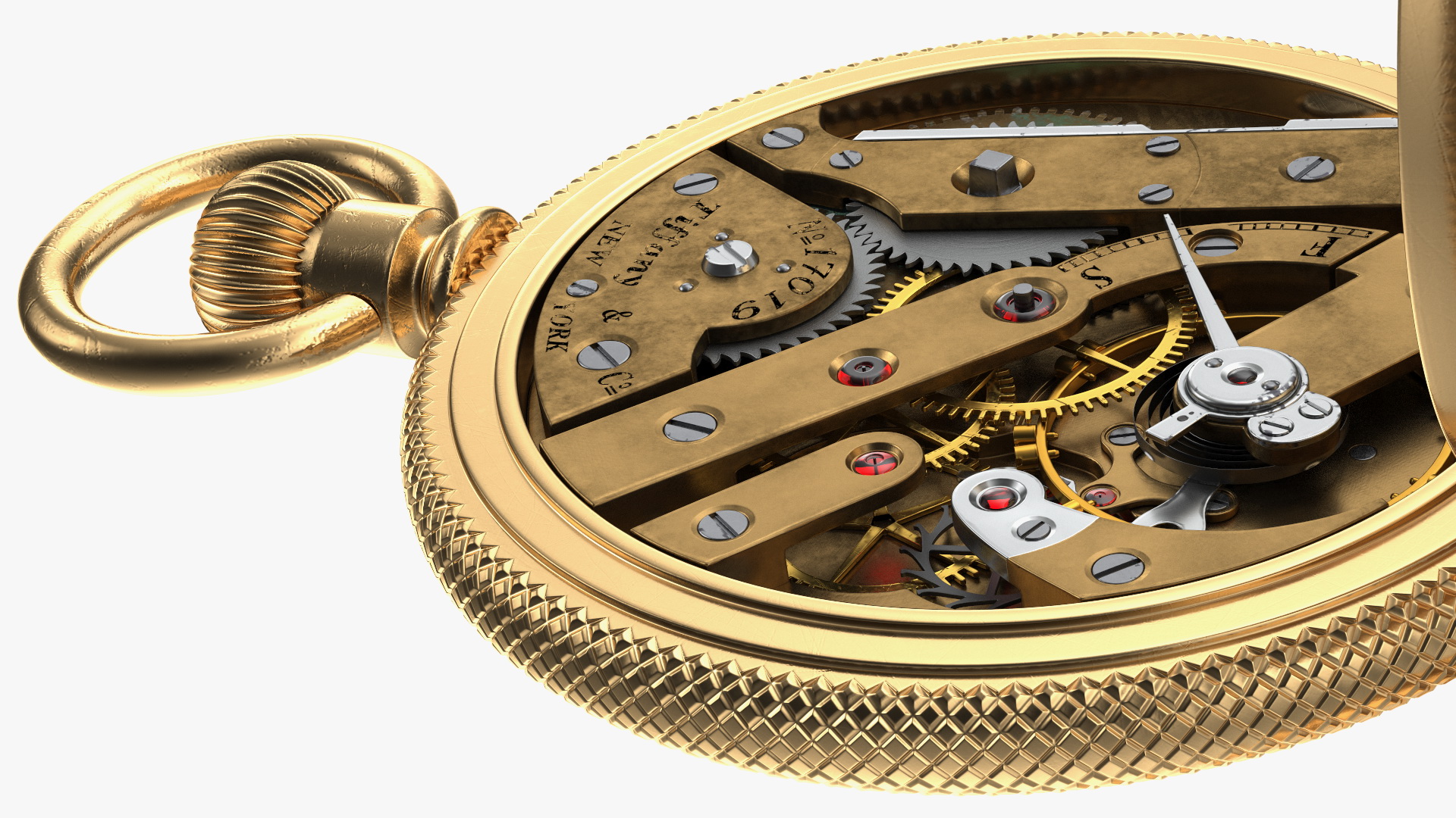3D model Gold Tiffany Pocket Watch Open