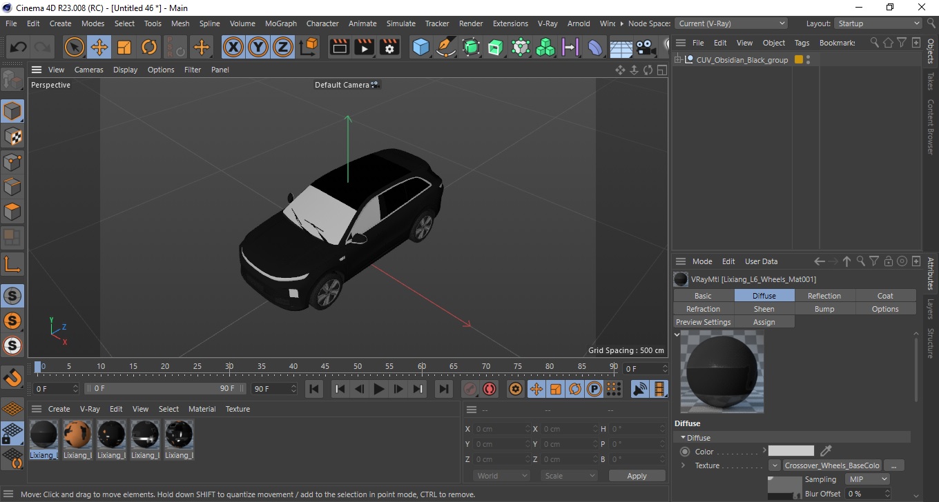 3D CUV Obsidian Black model
