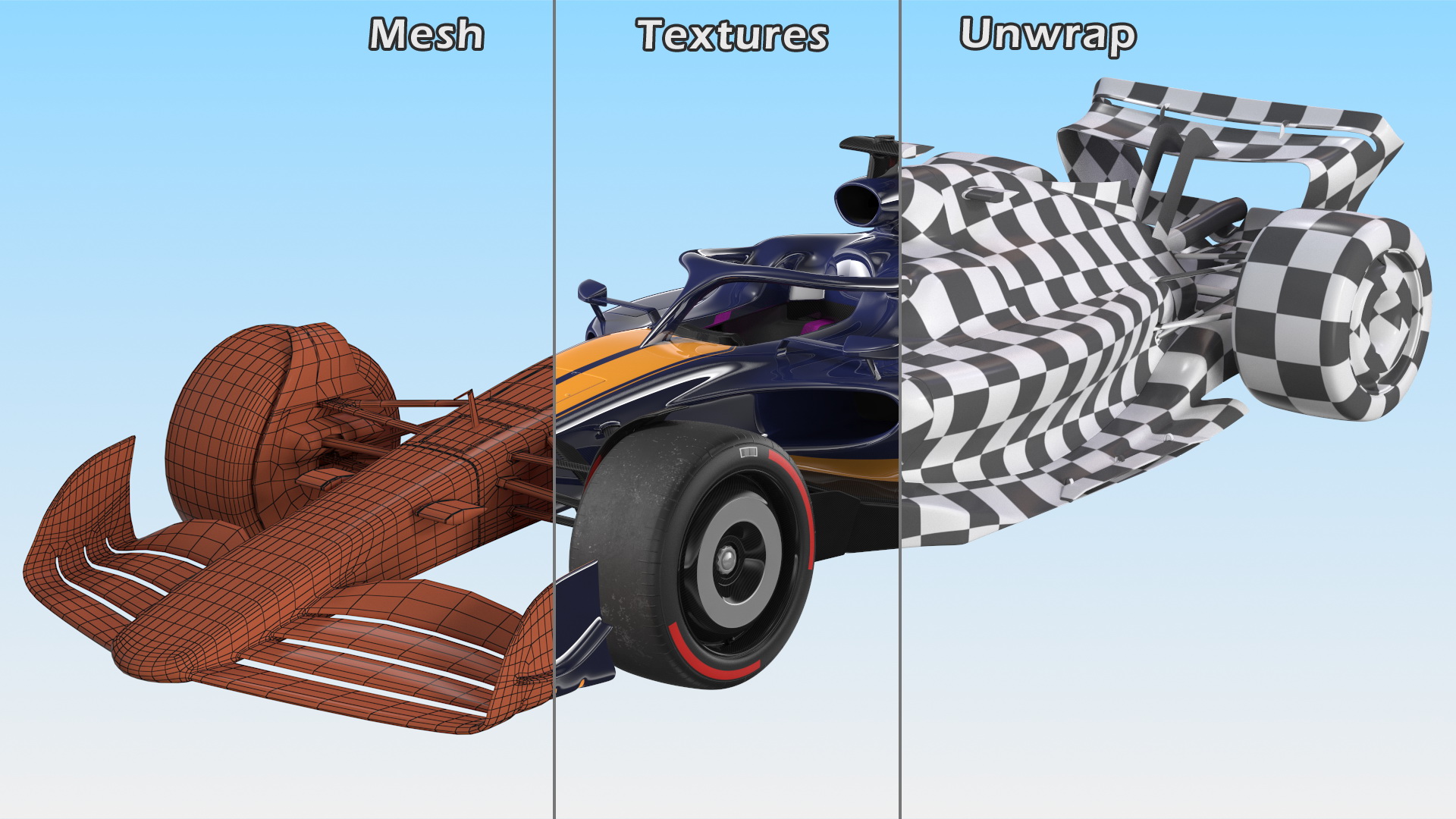 3D Open Wheel Racing Car