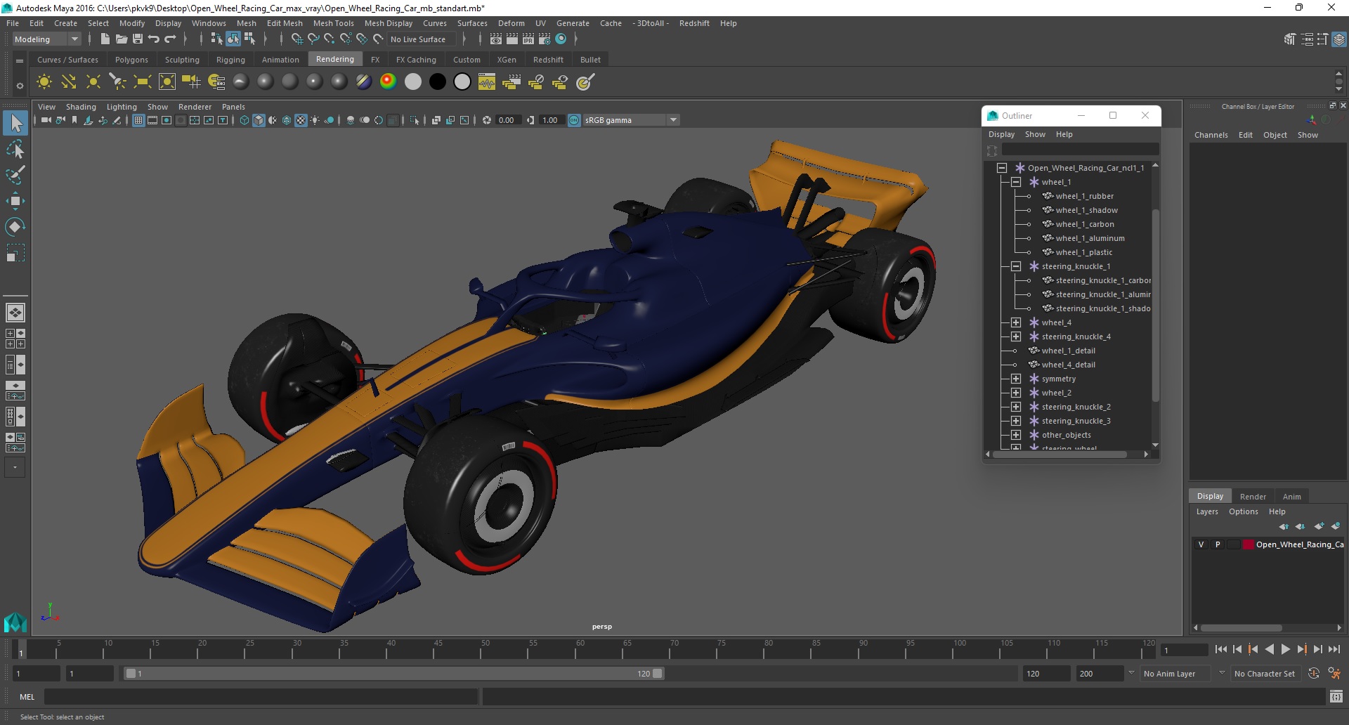 3D Open Wheel Racing Car