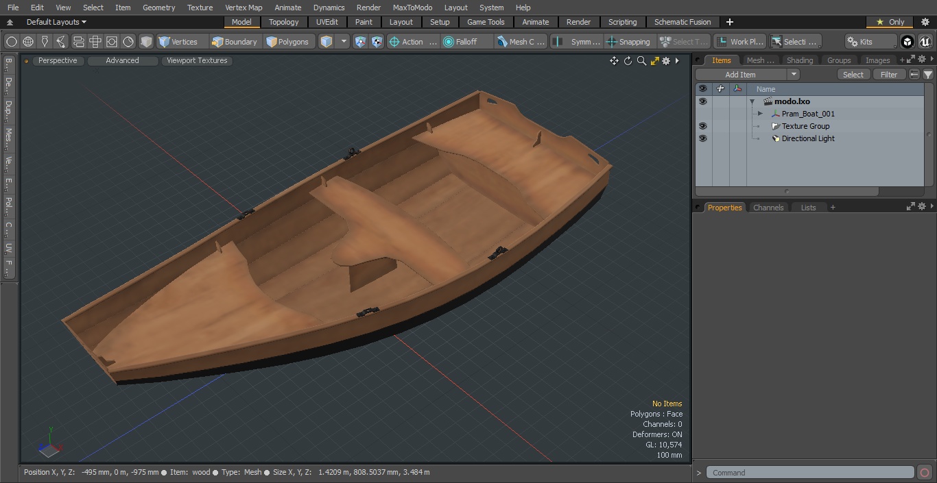 Pram Boat 3D model
