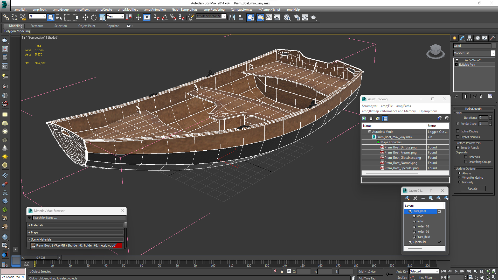 Pram Boat 3D model