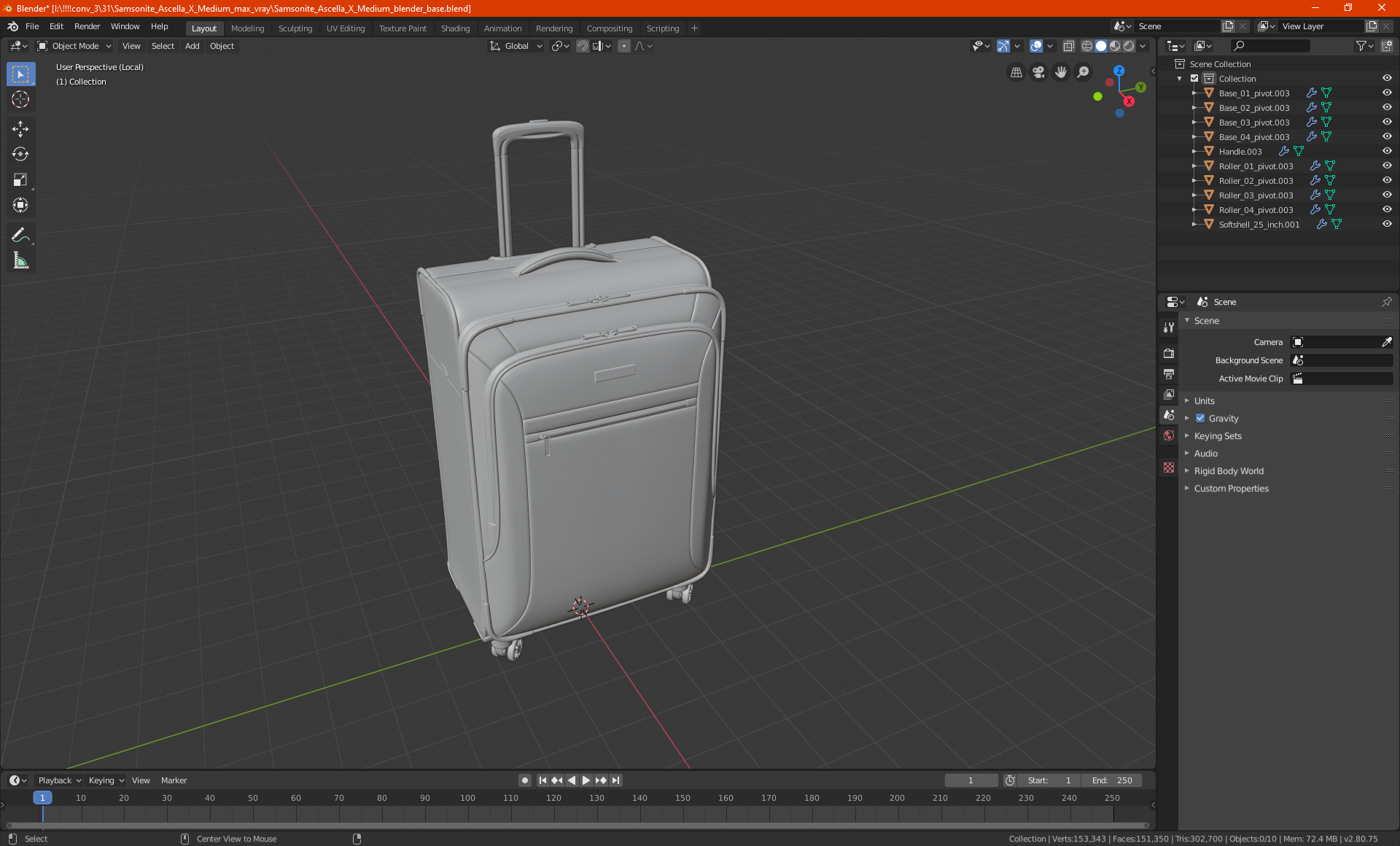 3D Samsonite Ascella X Medium