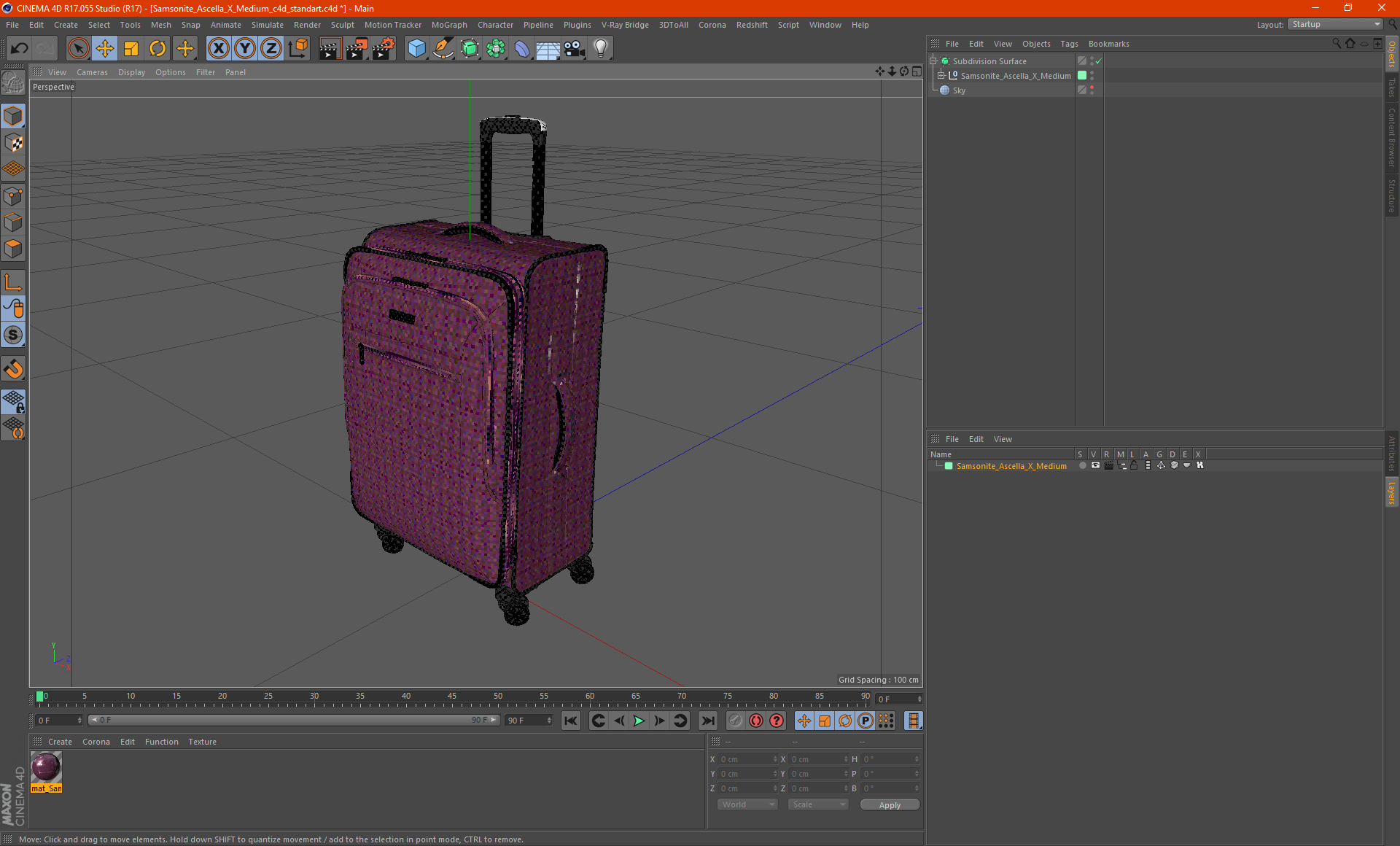 3D Samsonite Ascella X Medium