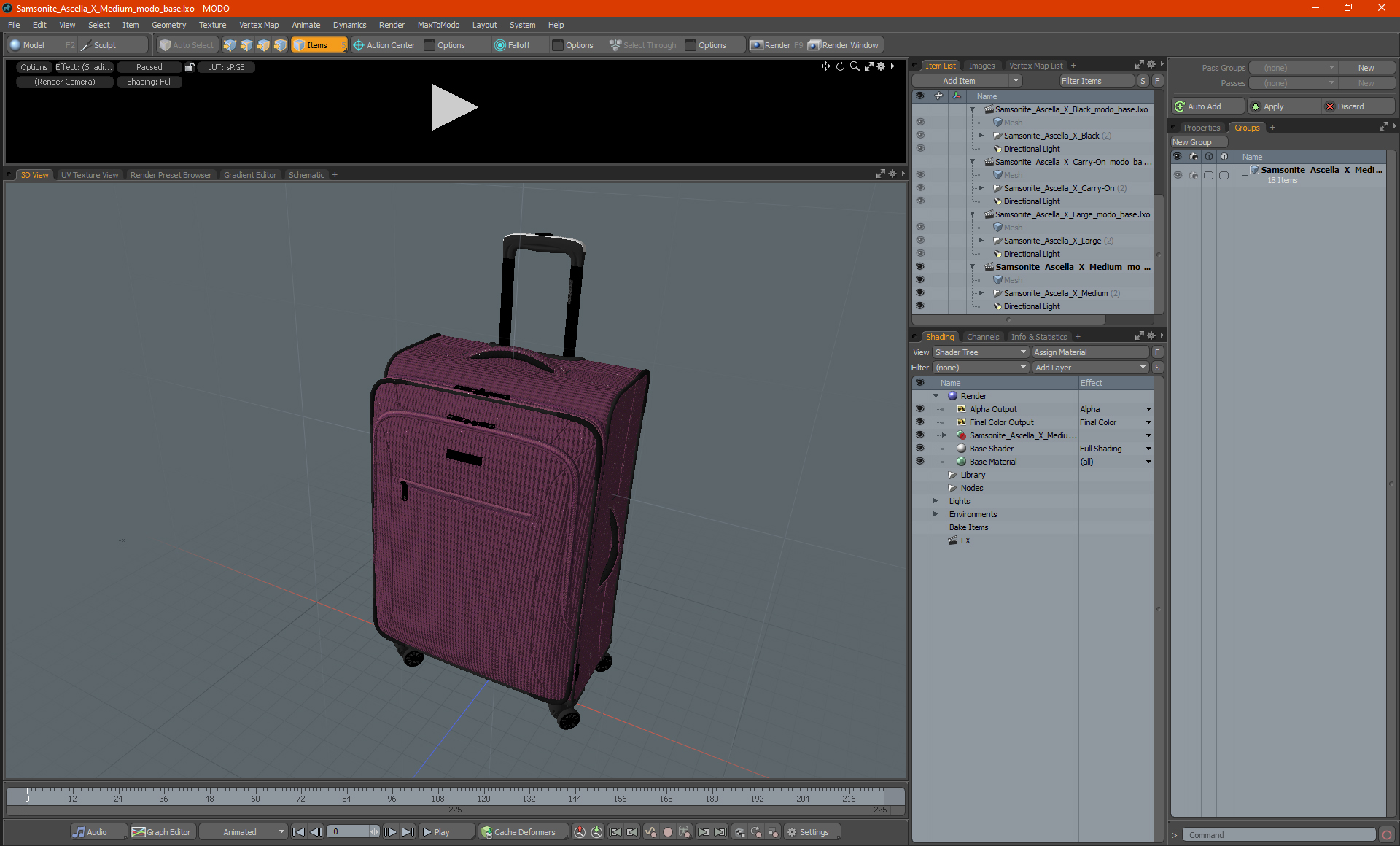3D Samsonite Ascella X Medium