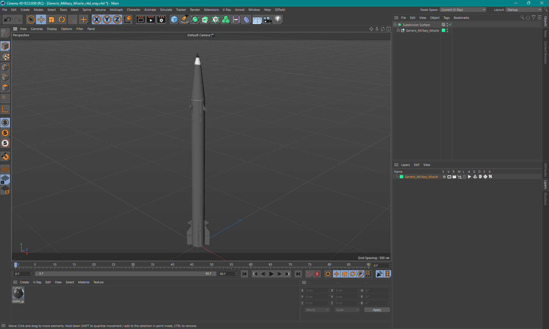 Generic Military Missile 3D model
