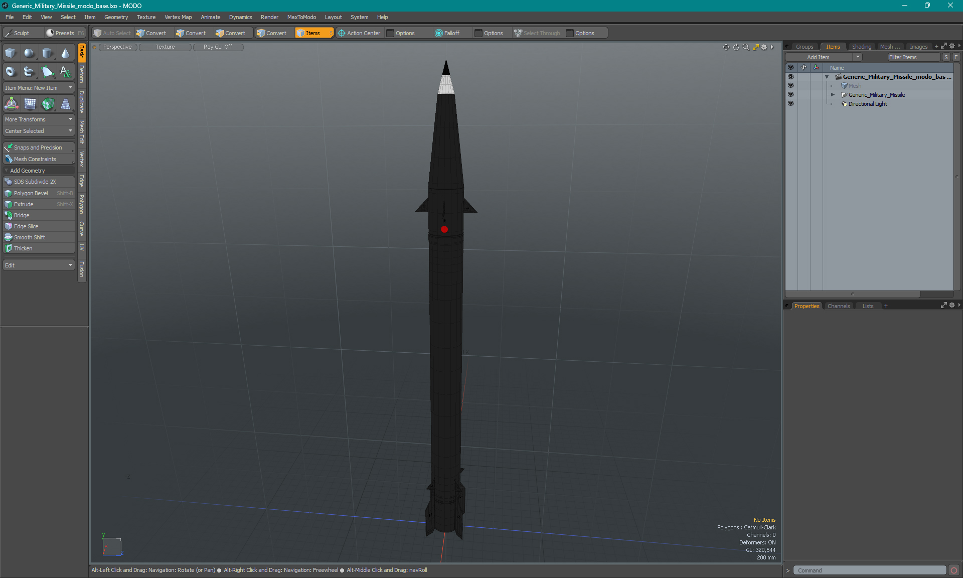 Generic Military Missile 3D model