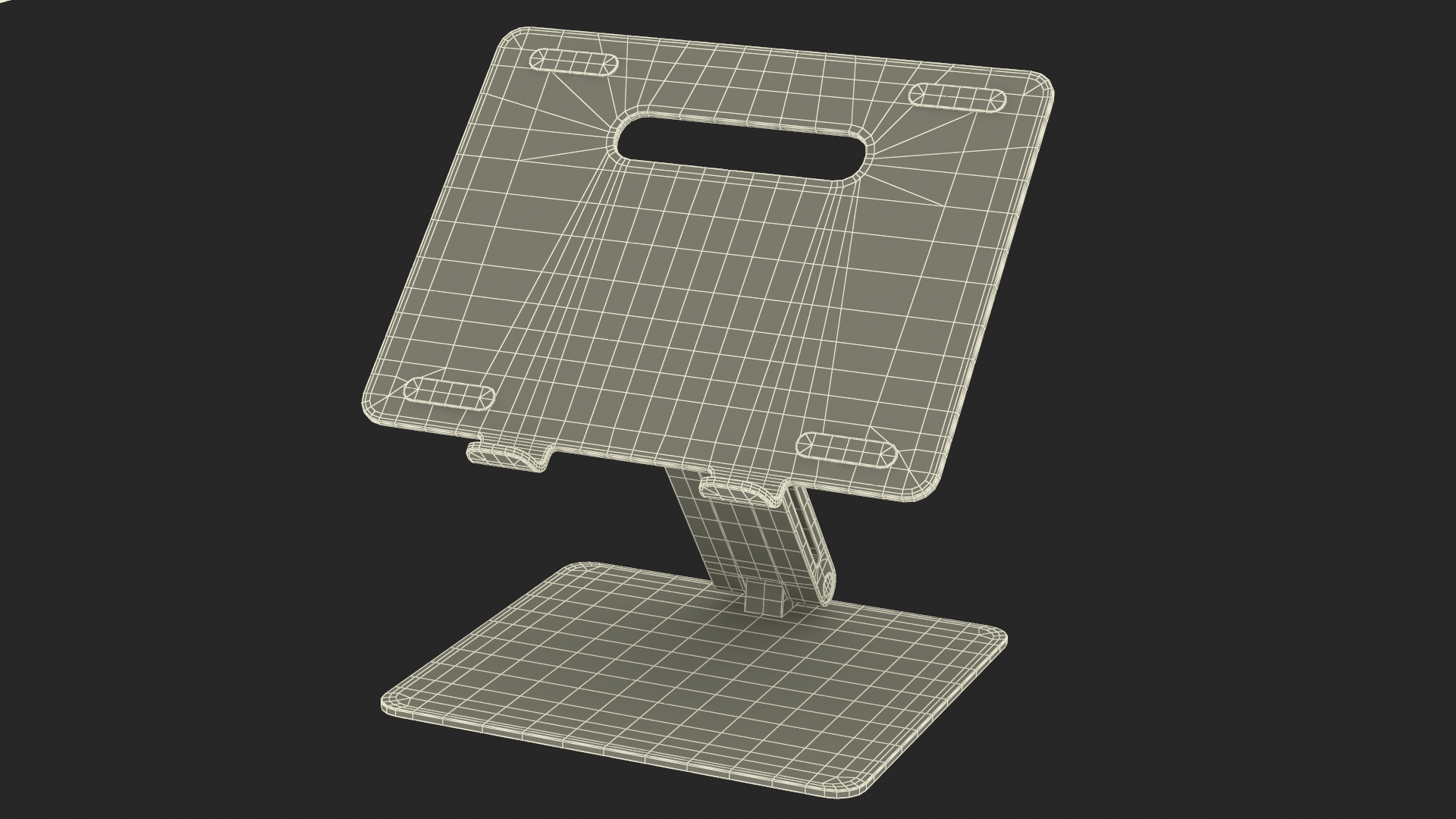 Adjustable Notebook Riser Holder Silver 3D model
