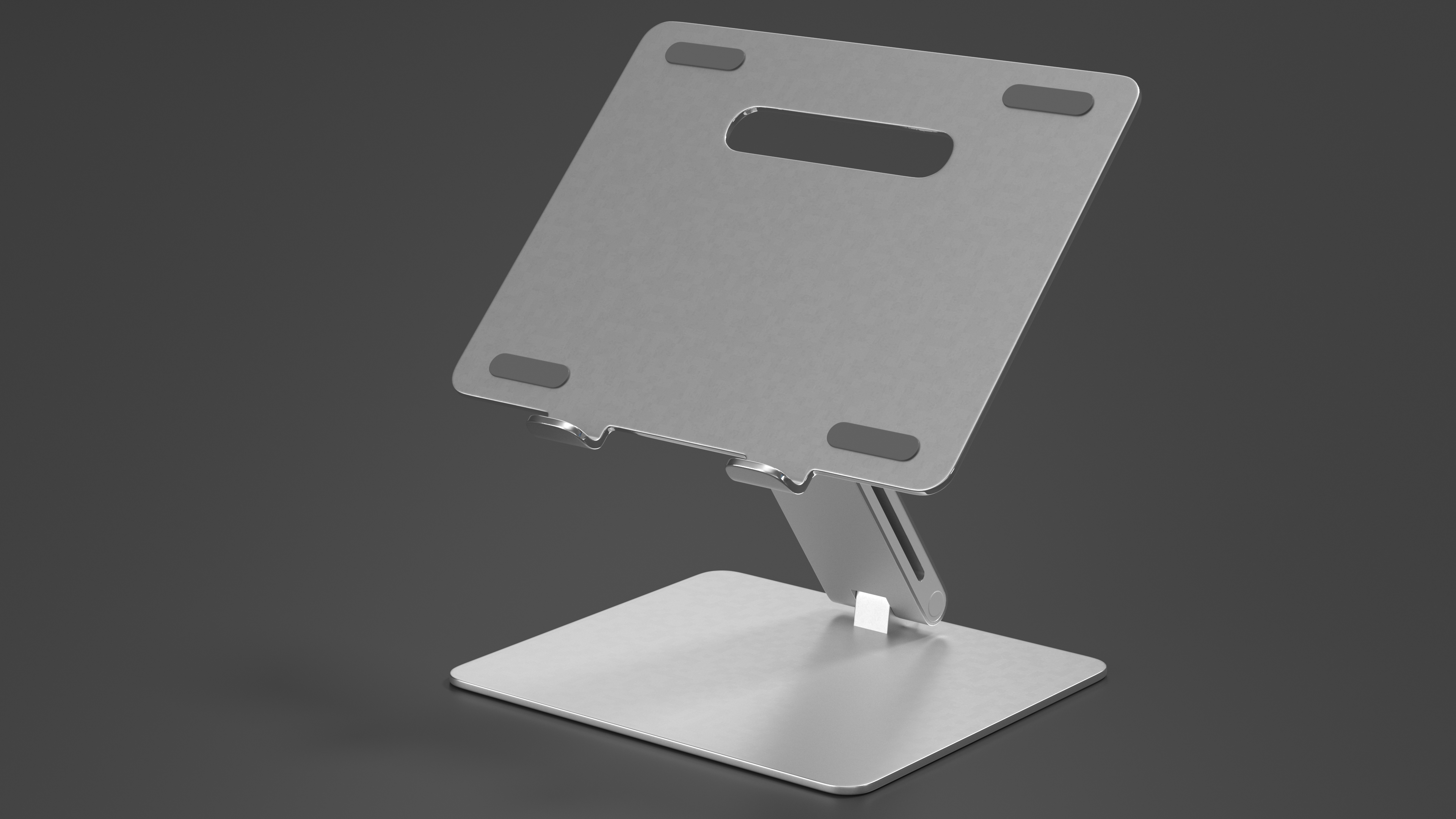 Adjustable Notebook Riser Holder Silver 3D model