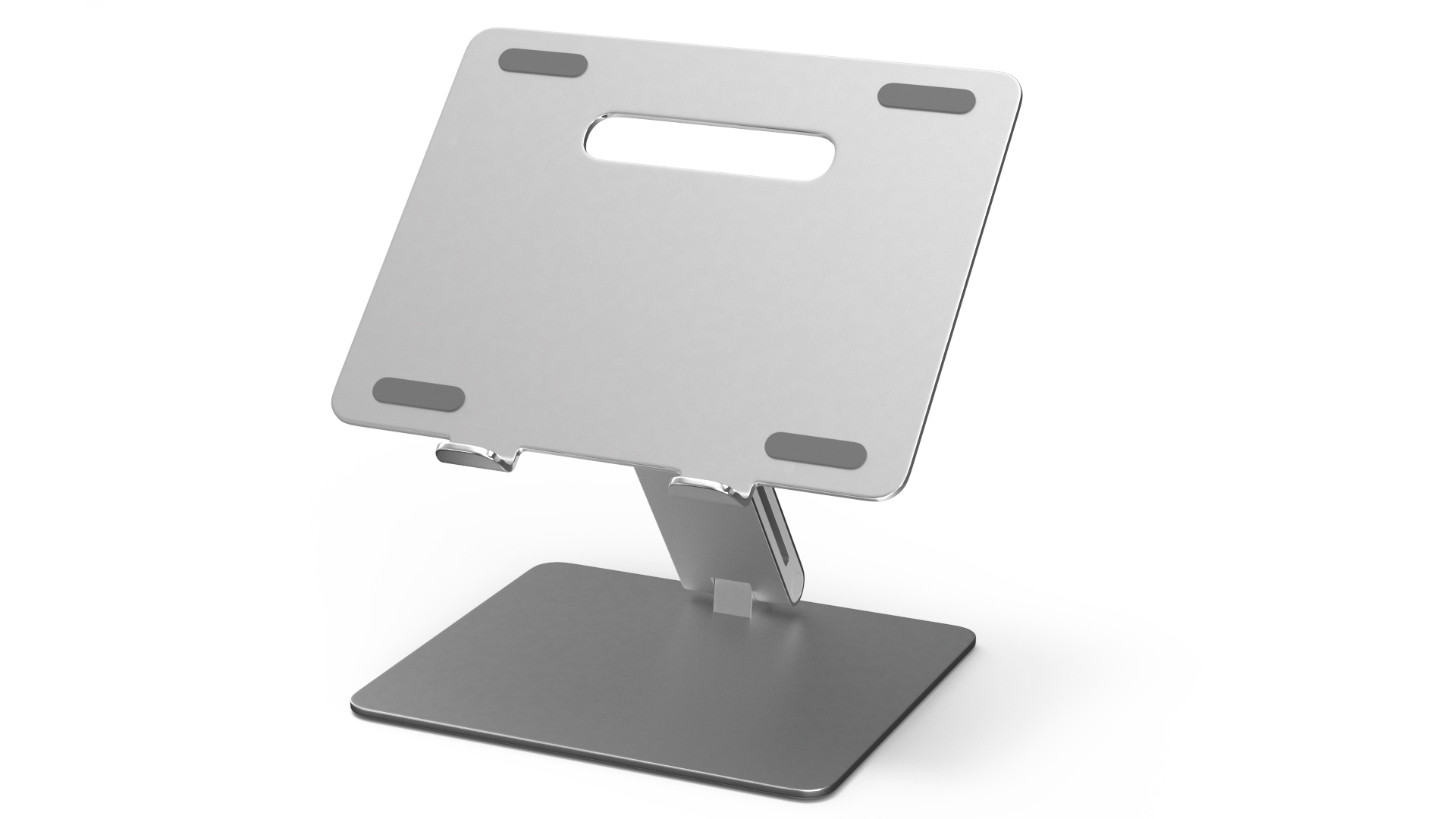 Adjustable Notebook Riser Holder Silver 3D model