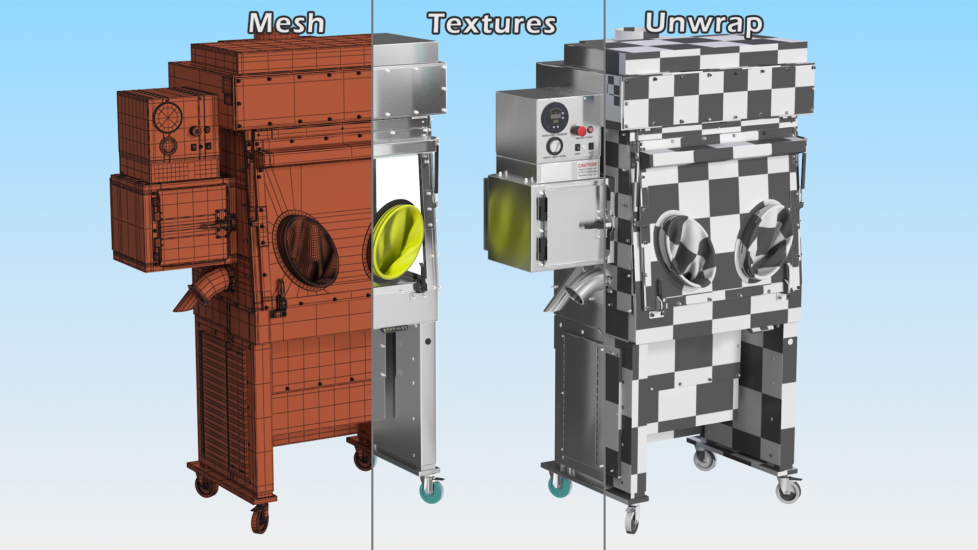 3D Laminar Flow Glovebox Sterile Isolator model