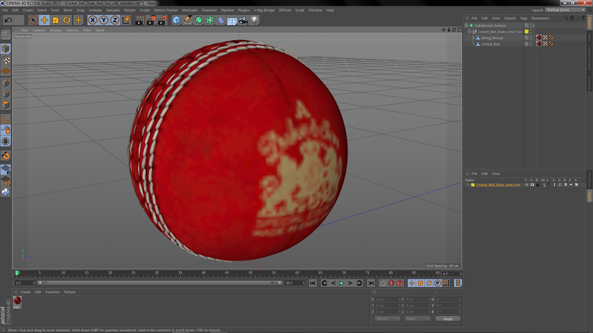 3D model Cricket Ball Duke And Son