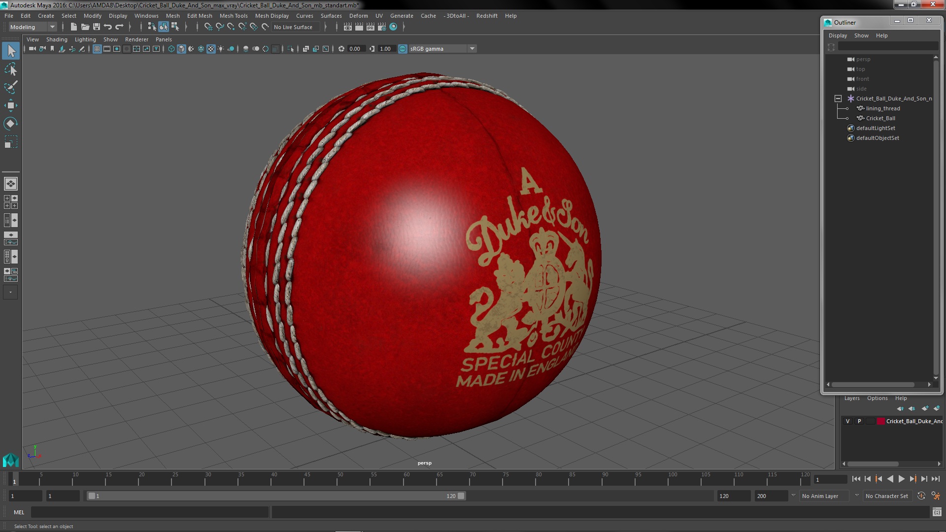 3D model Cricket Ball Duke And Son