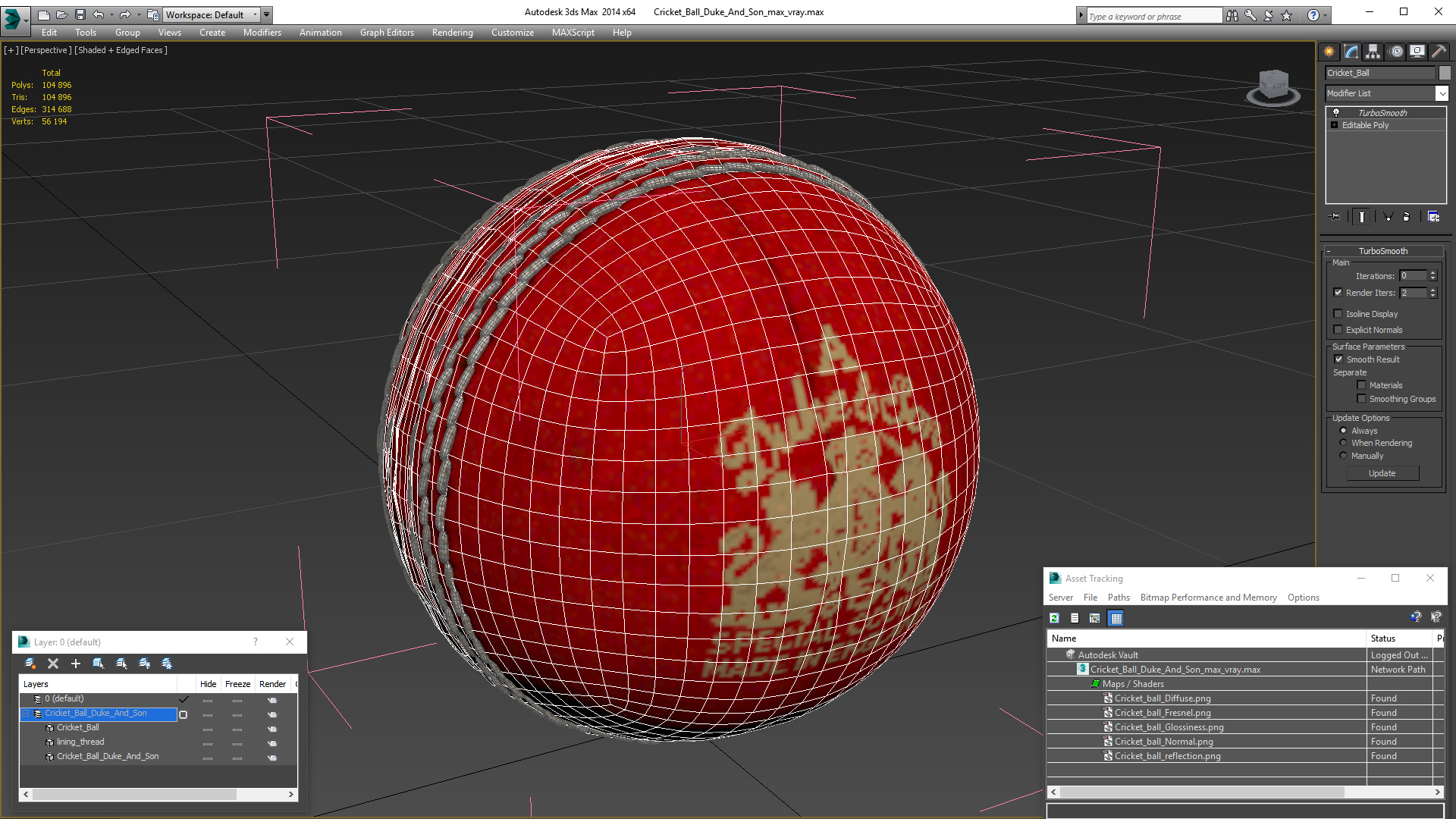 3D model Cricket Ball Duke And Son