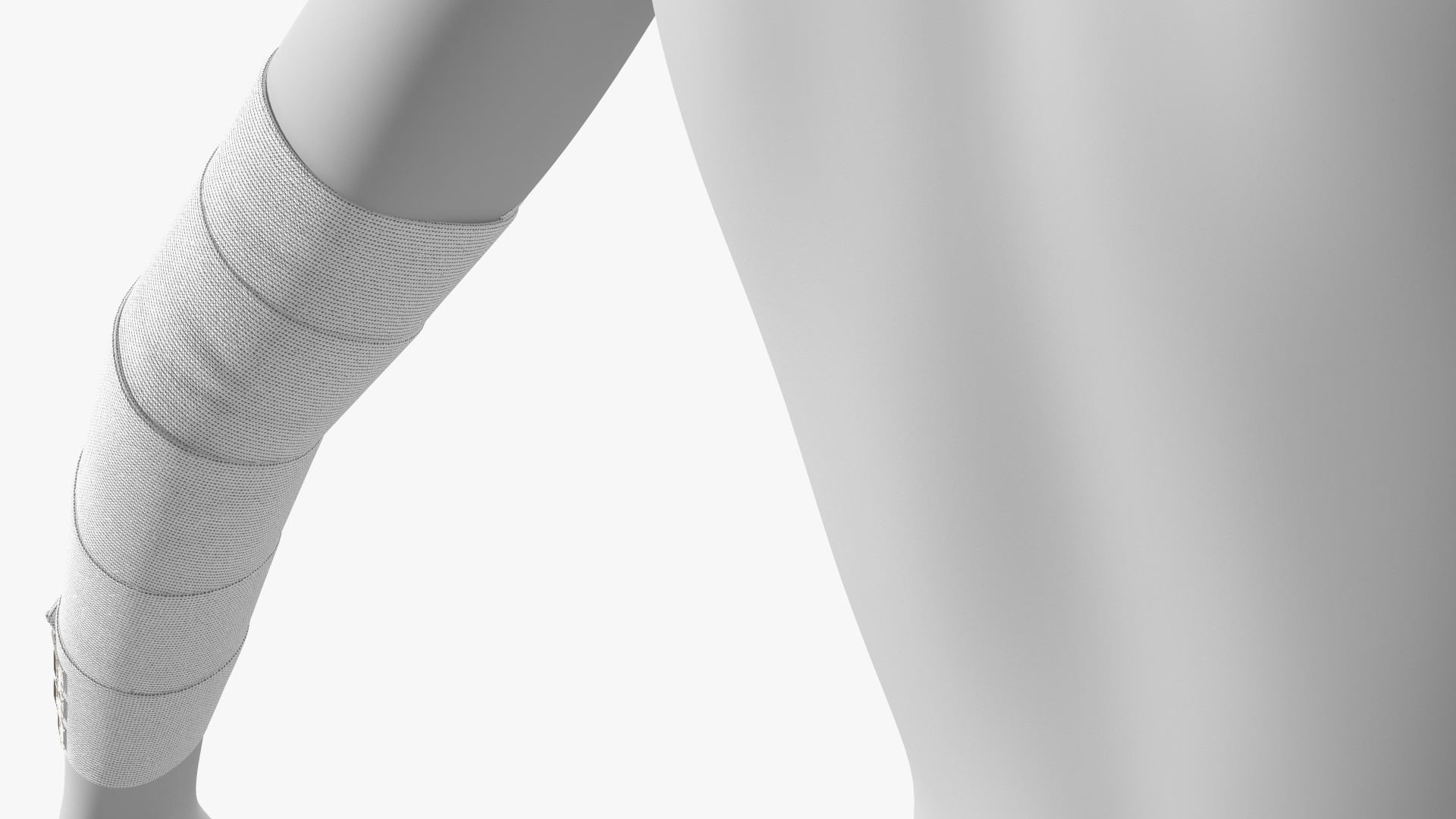 3D Elastic Bandage White with Clamps Wrapped Around Hand on Mannequin