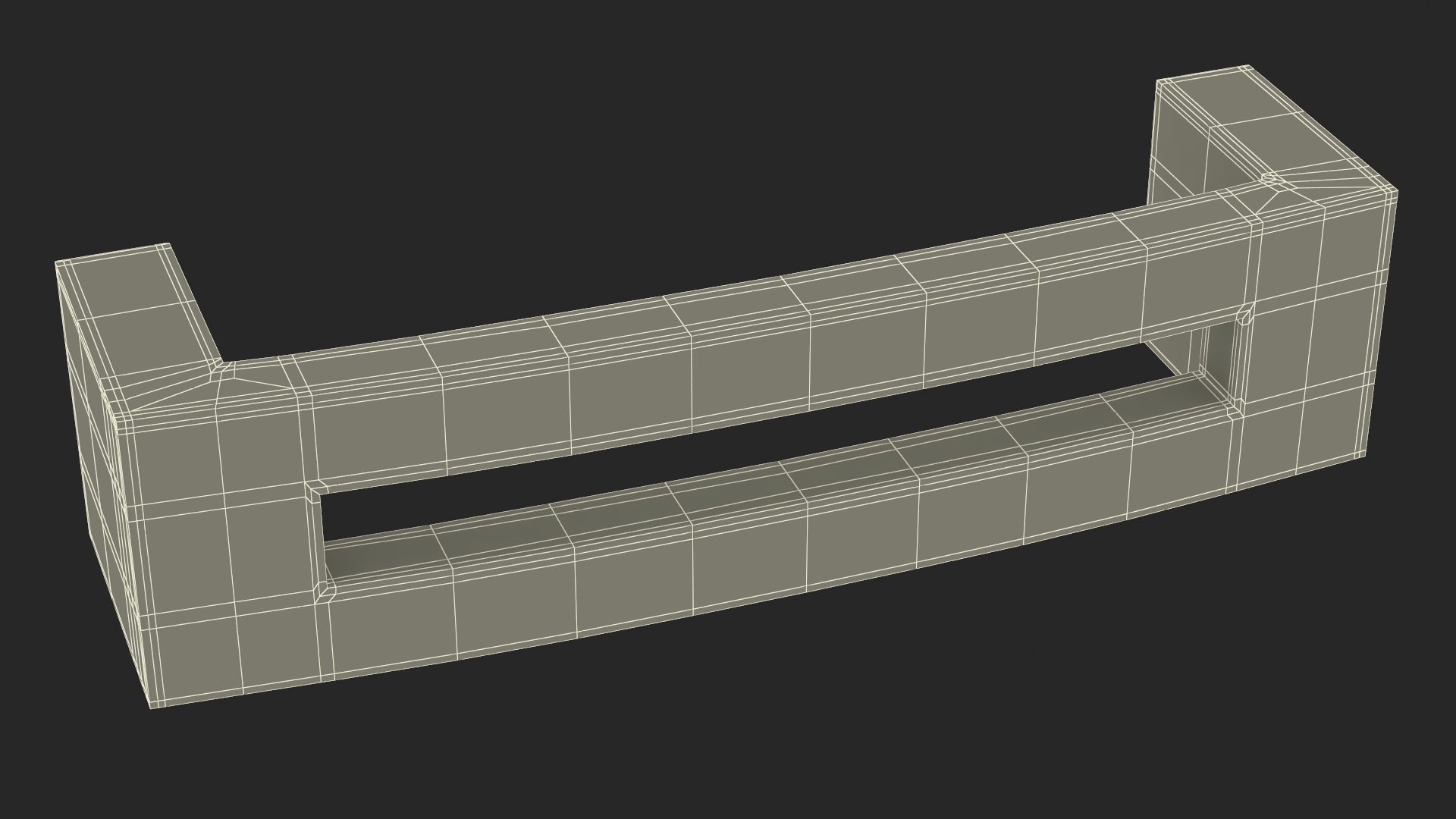Kitchen Cabinet Handle Flat Silver 3D model