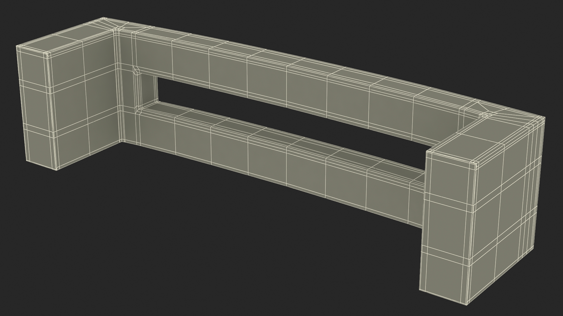 Kitchen Cabinet Handle Flat Silver 3D model