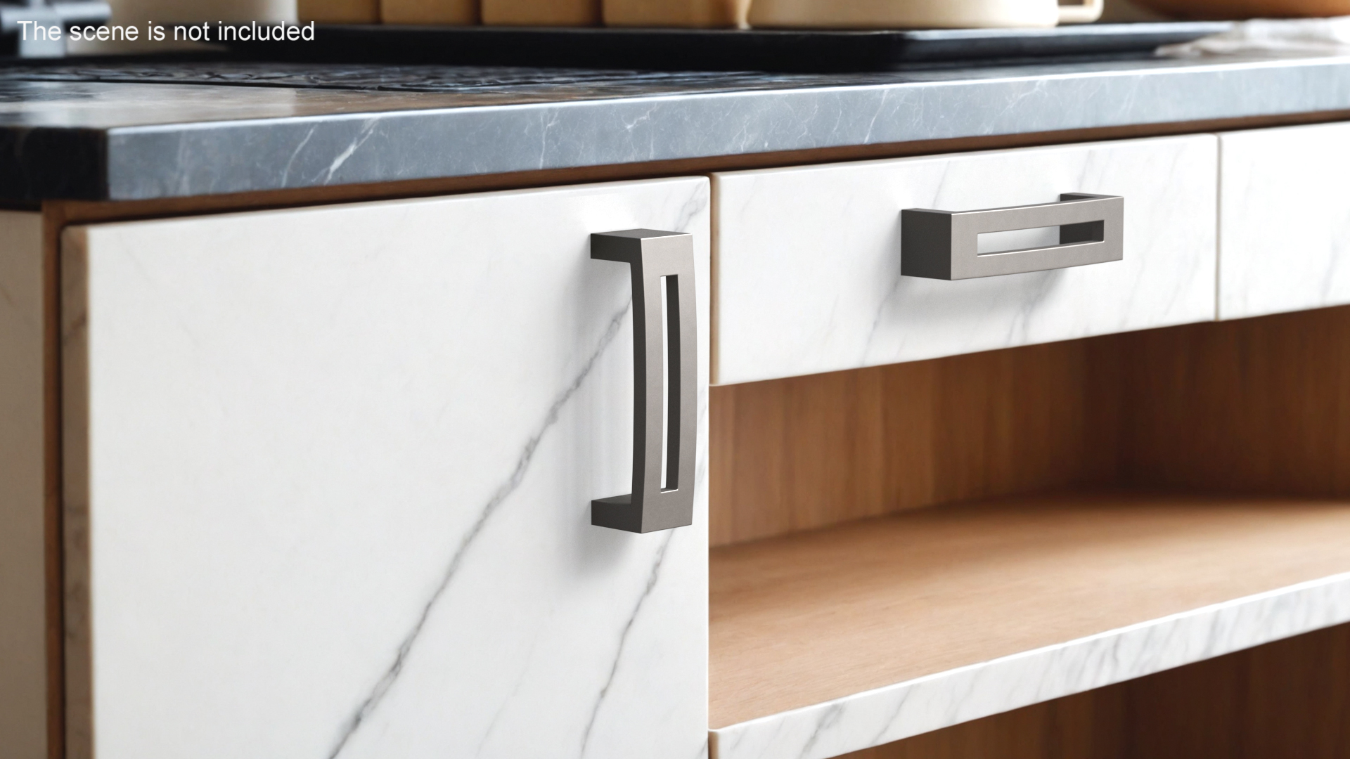 Kitchen Cabinet Handle Flat Silver 3D model
