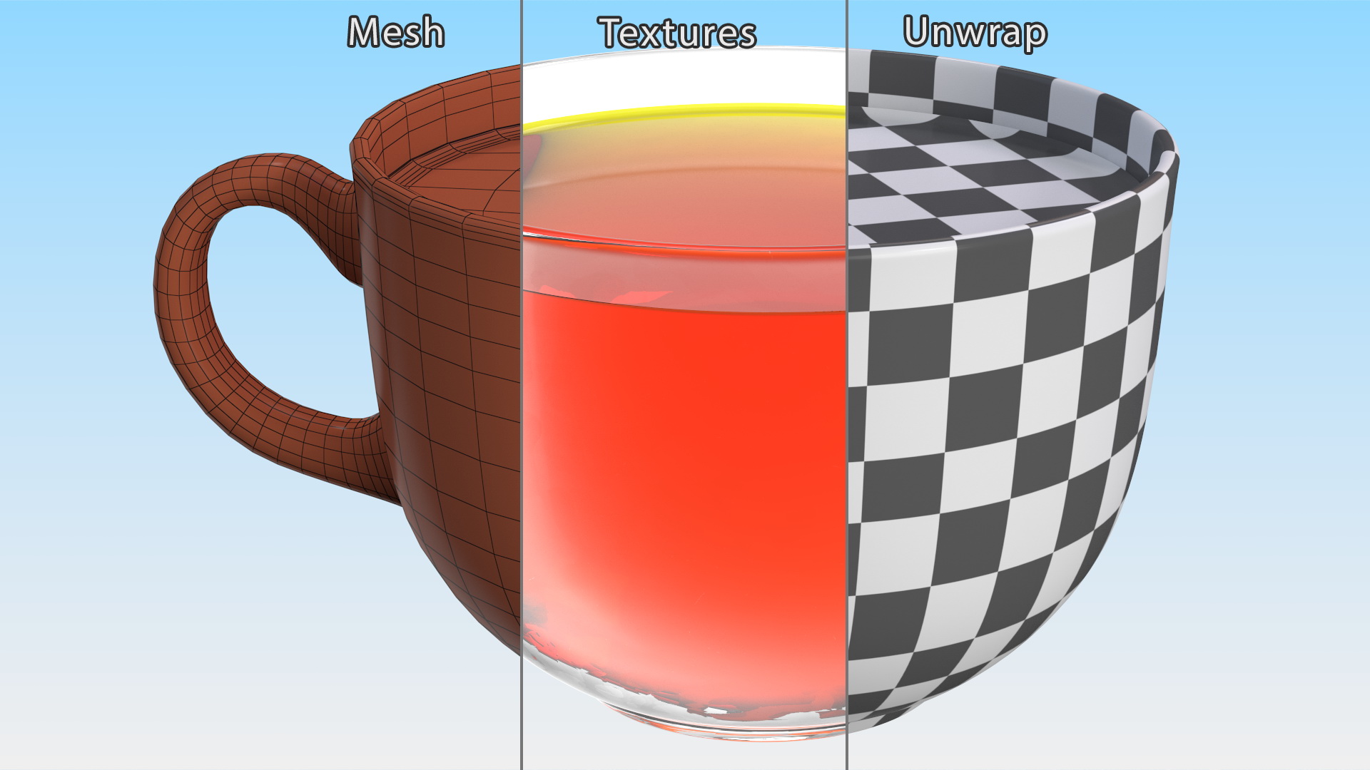 3D Full Glass Tea Cup model