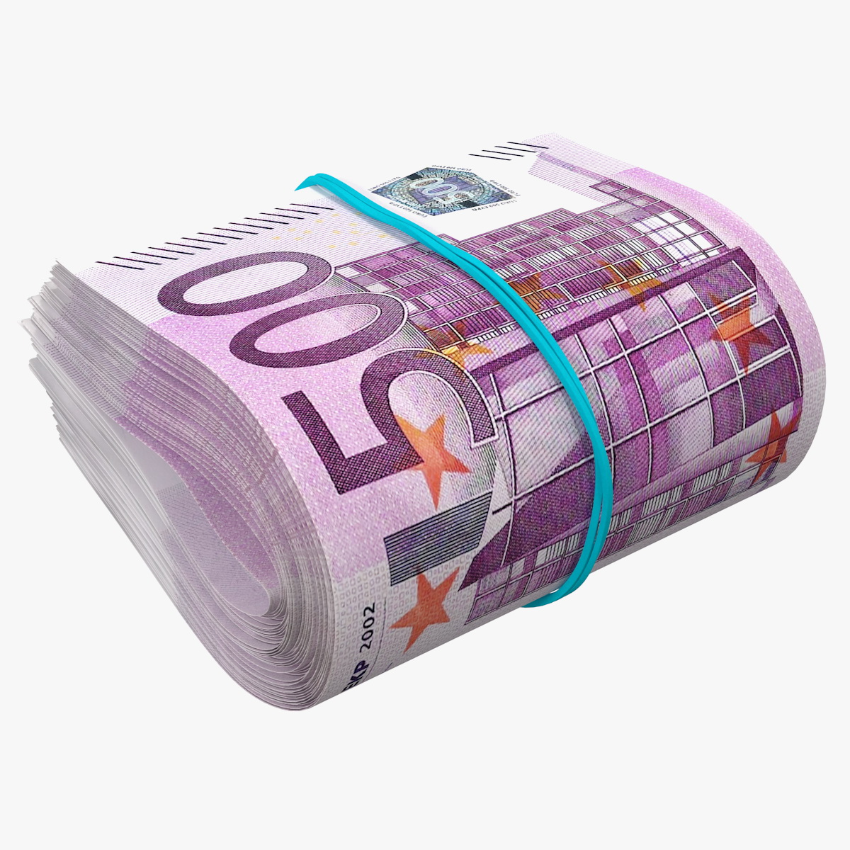 Rotating Bundle of Many Rolled Up Euro - 2 Denominations, view 3