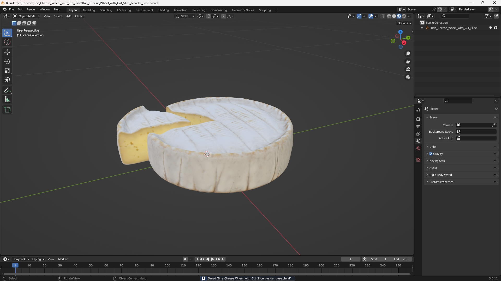 Brie Cheese Wheel with Cut Slice, view 9
