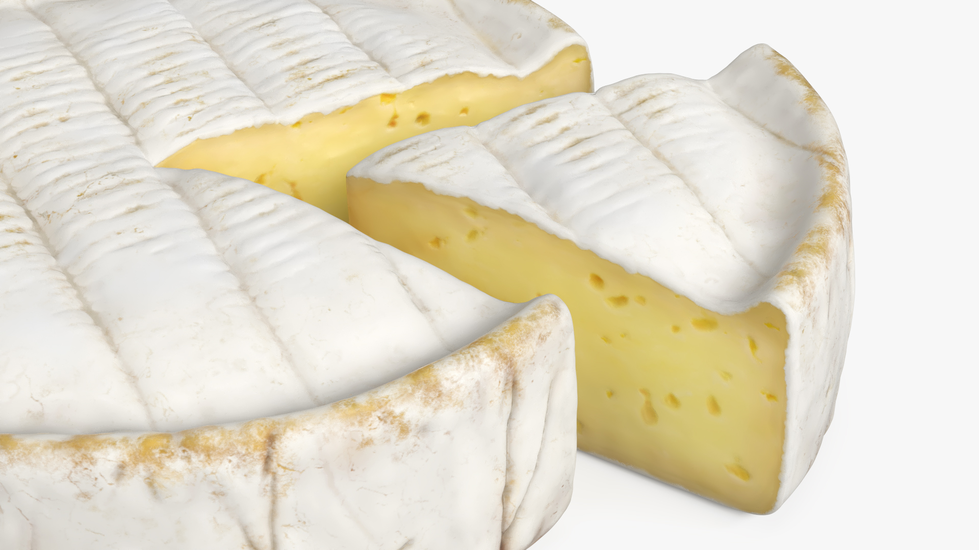 Brie Cheese Wheel with Cut Slice, view 6
