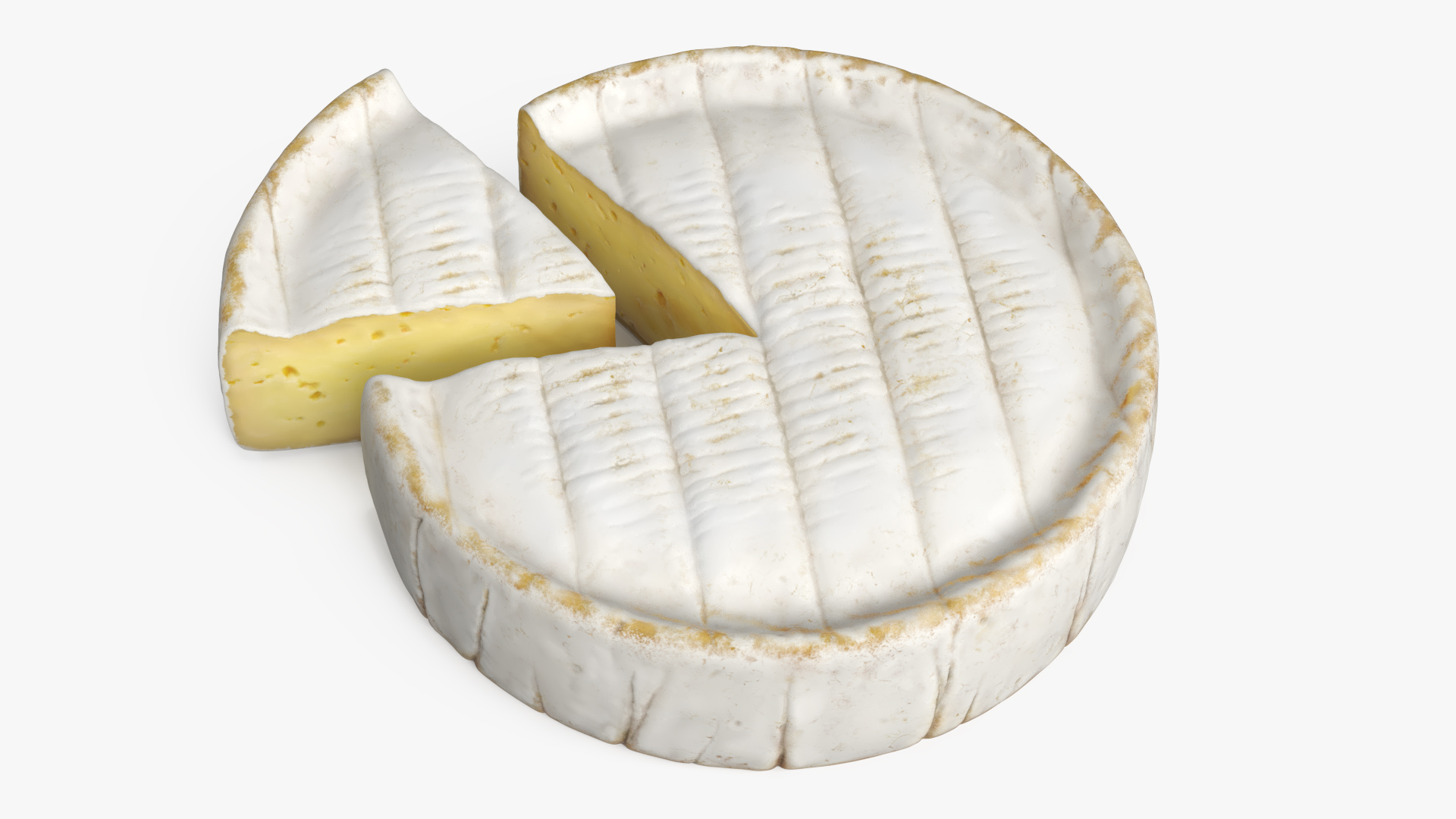 Brie Cheese Wheel with Cut Slice, view 2
